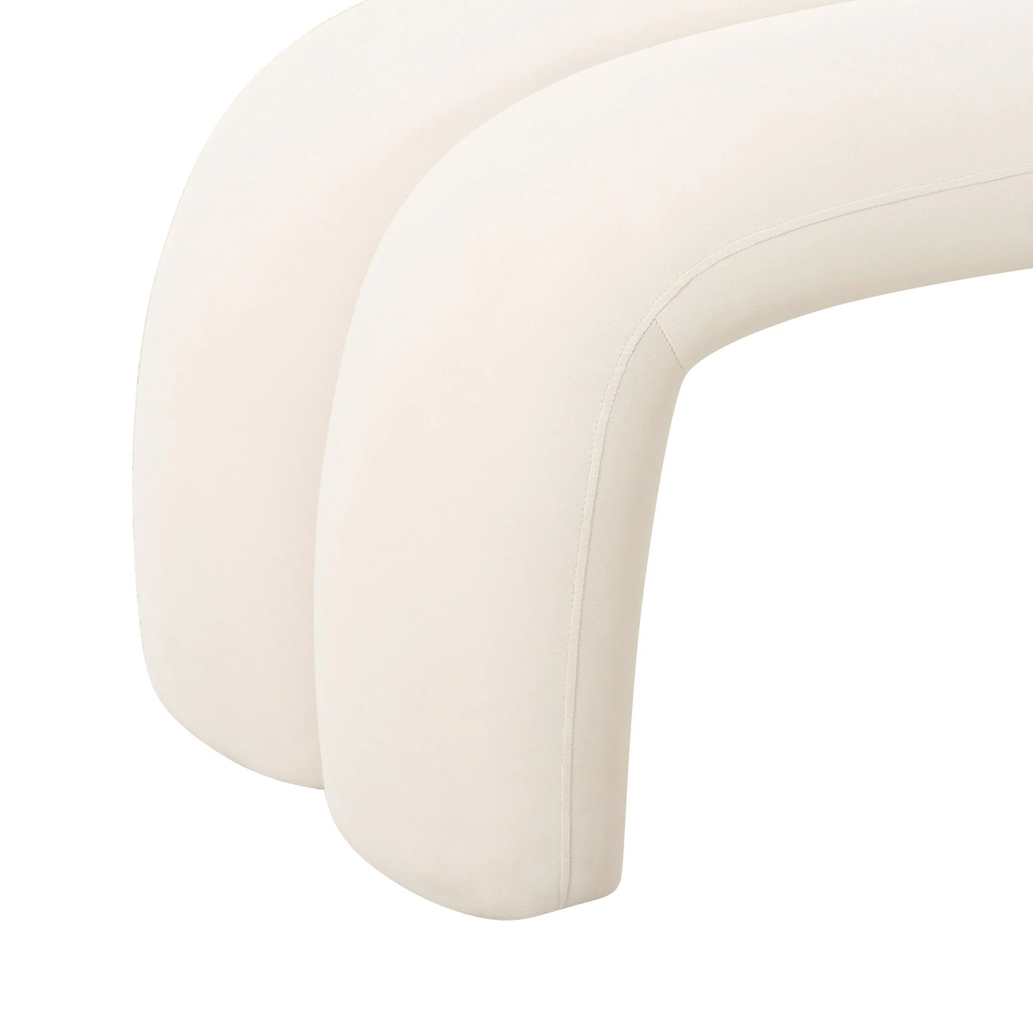 Leigh Cream Velvet Channeled Bench - Image 6