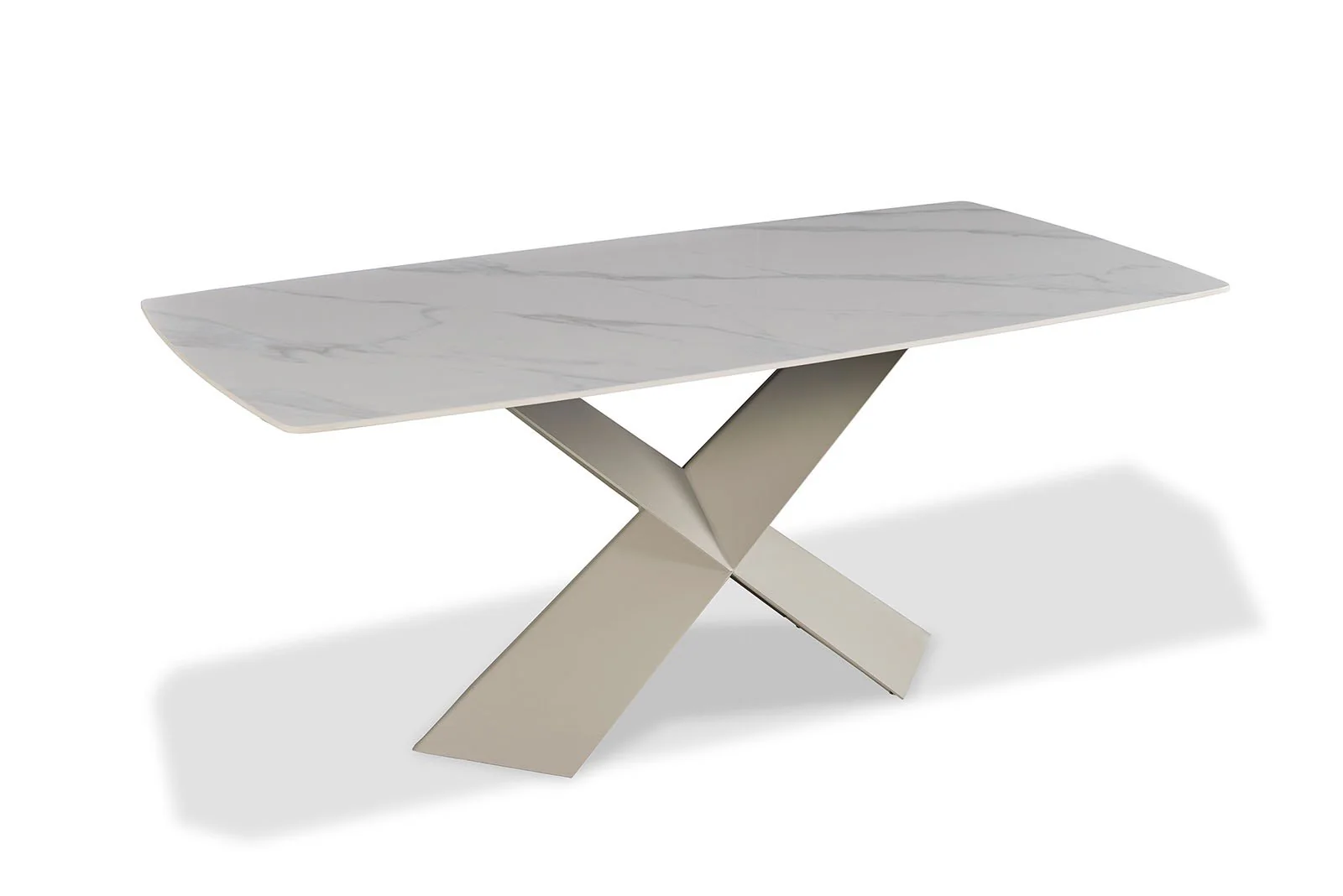 Lenvik Dining Table, Brown/White - Image 5