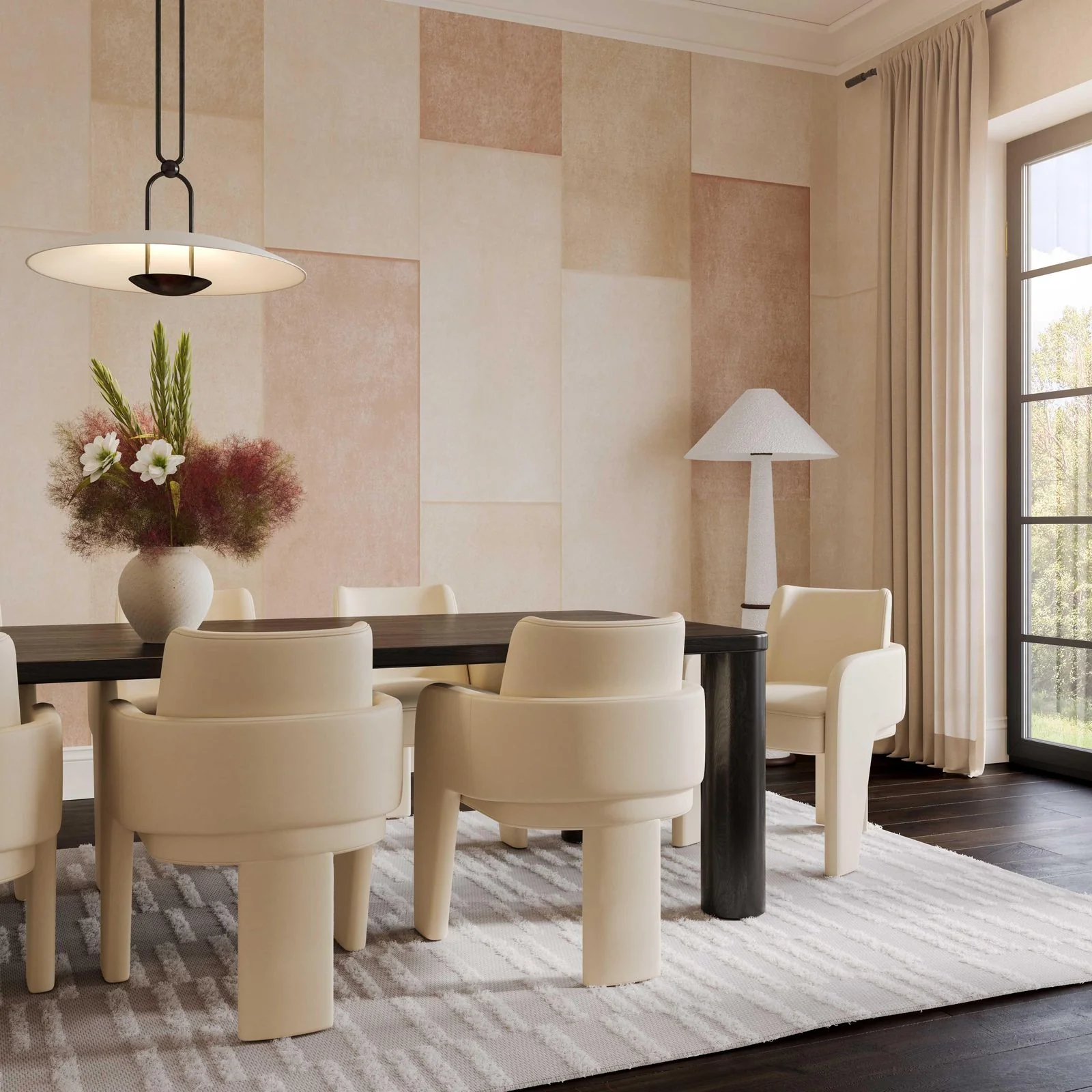 Leo Cream Performance Vegan Leather Dining Chair - Image 2