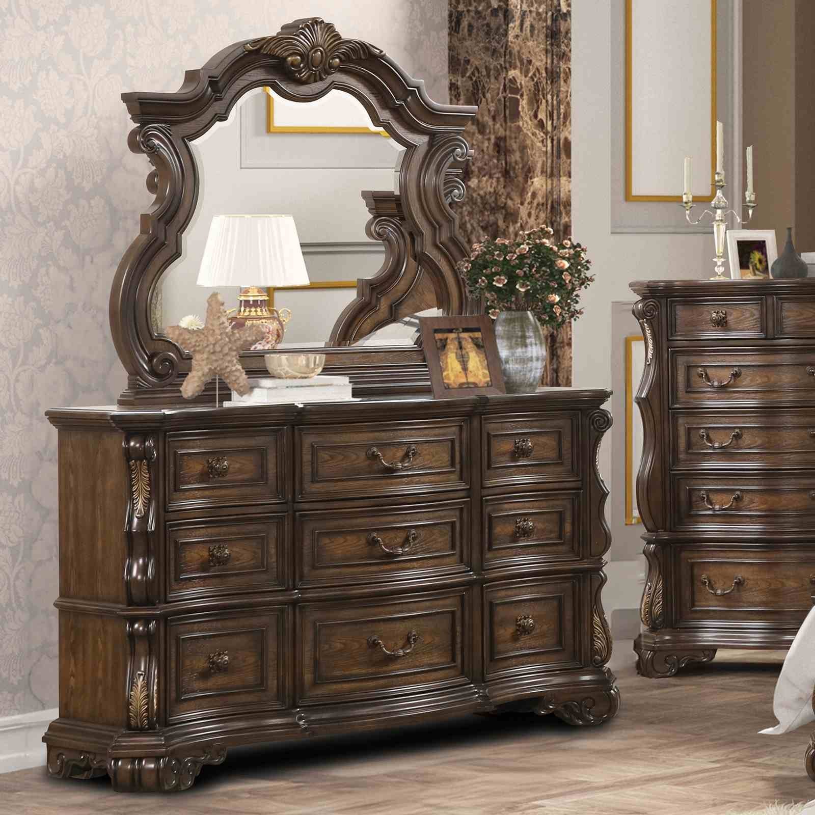 Leovanni Dresser w/ Jewelry Tray, Dark Brown