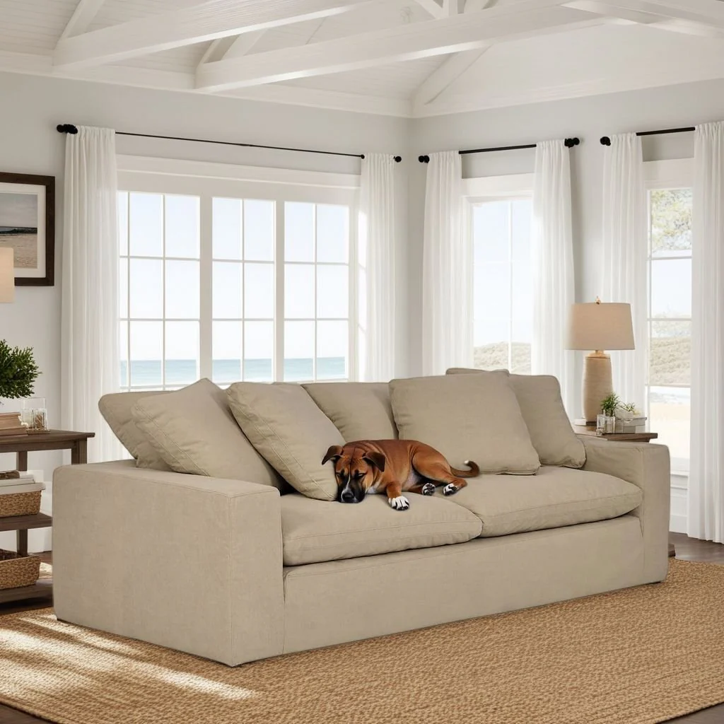 Liberty 96.5" Upholstered Sofa in Sahara Brown - Image 8