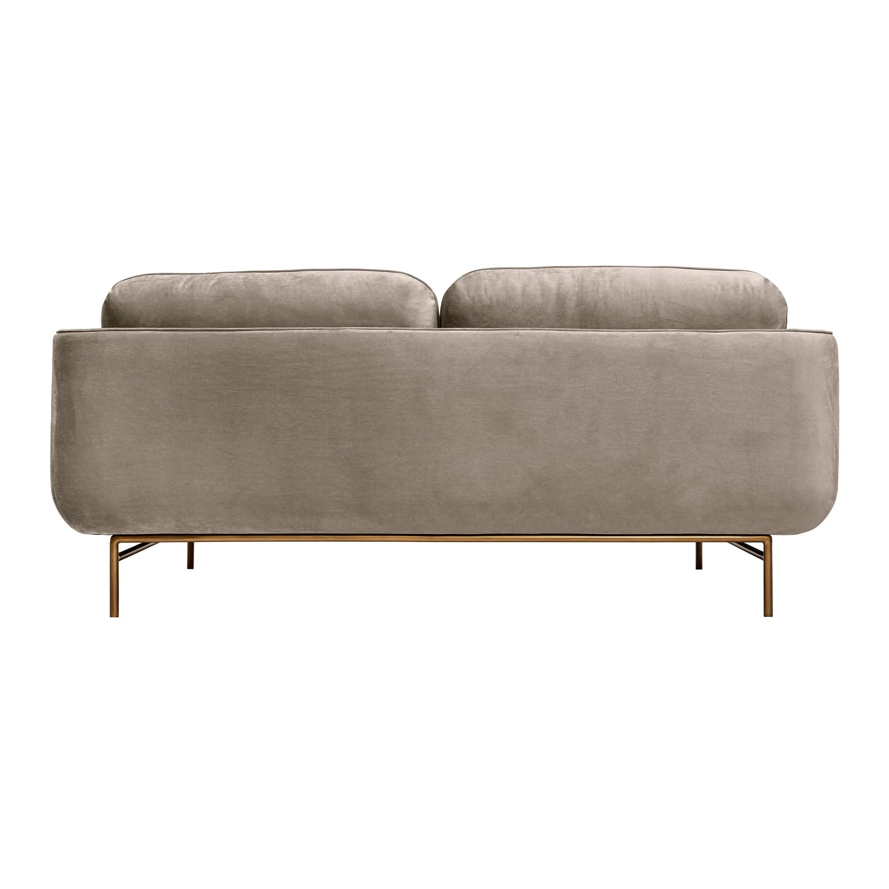 Lilou 77" Fossil Gray Velvet Sofa with Antique Brass Metal Legs - Image 4