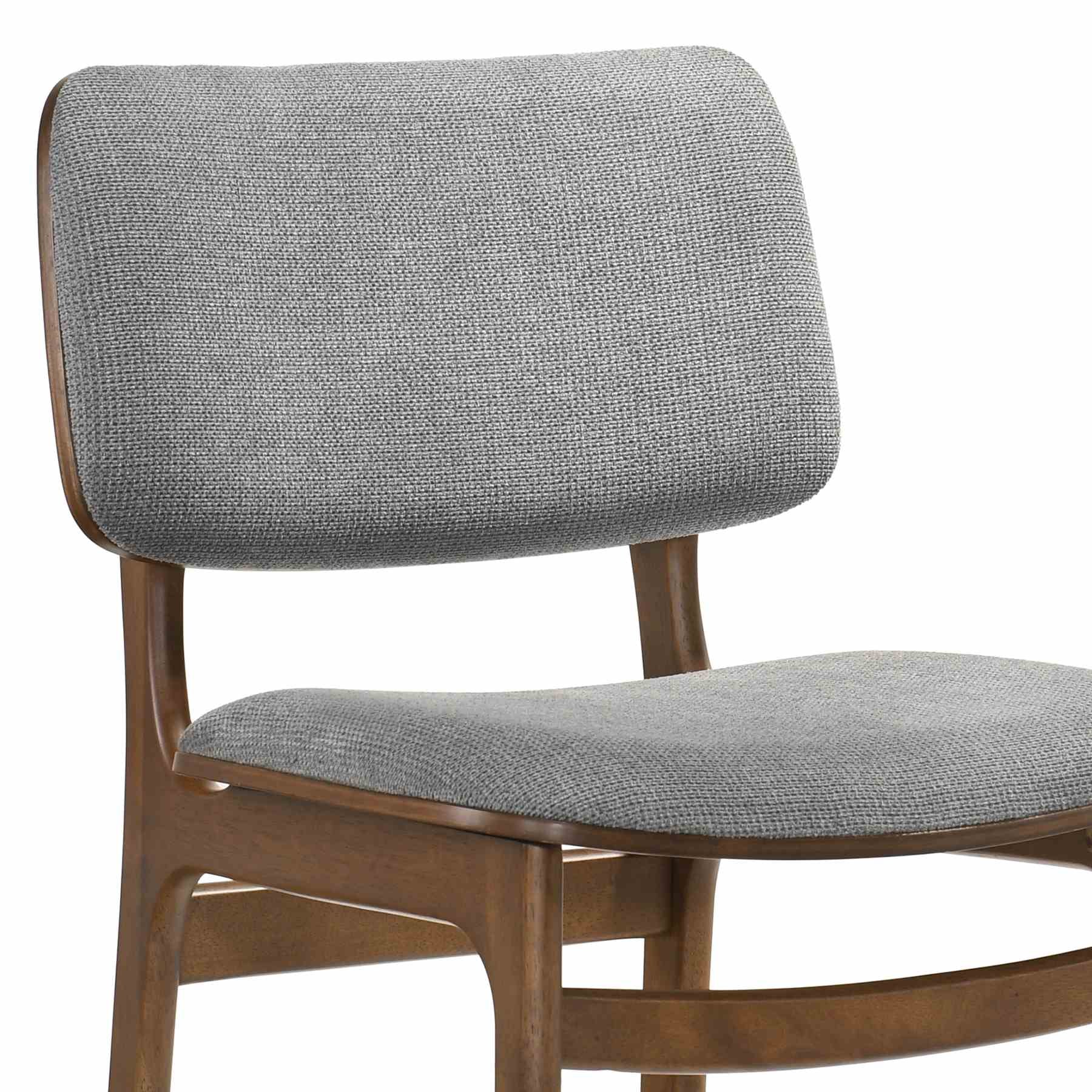Lima Gray Upholstered Wood Dining Chairs in Walnut Finish - Set of 2 - Image 5