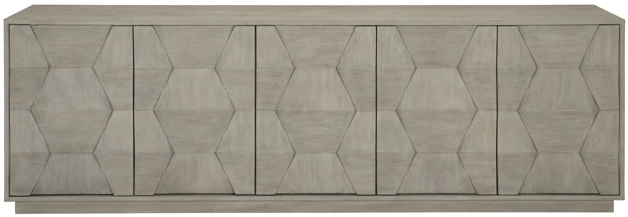 Linea Fancy Face Entertainment Console in Cerused Greige 384-870G