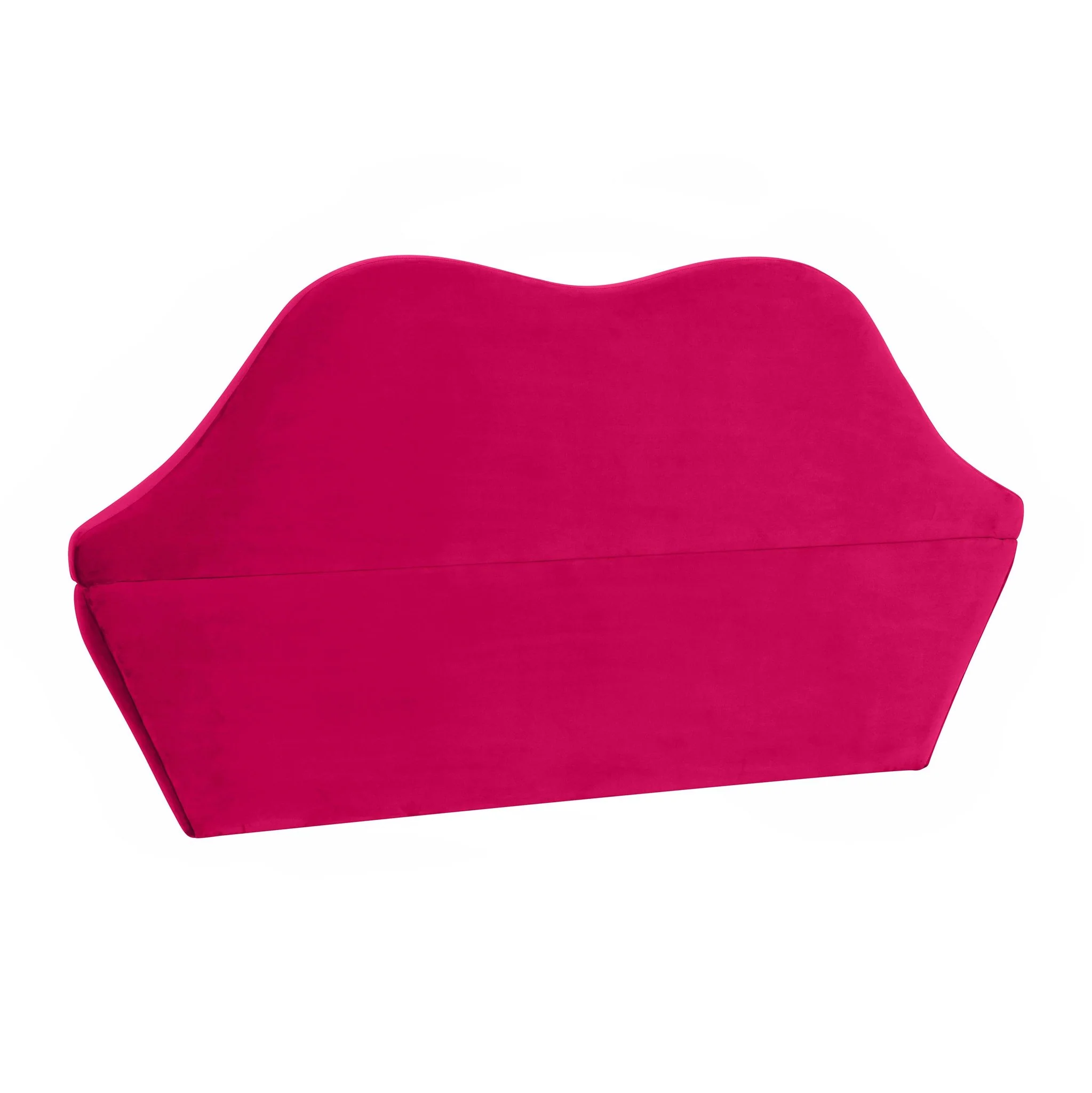 Lips Hot Pink Velvet Settee - Image 4