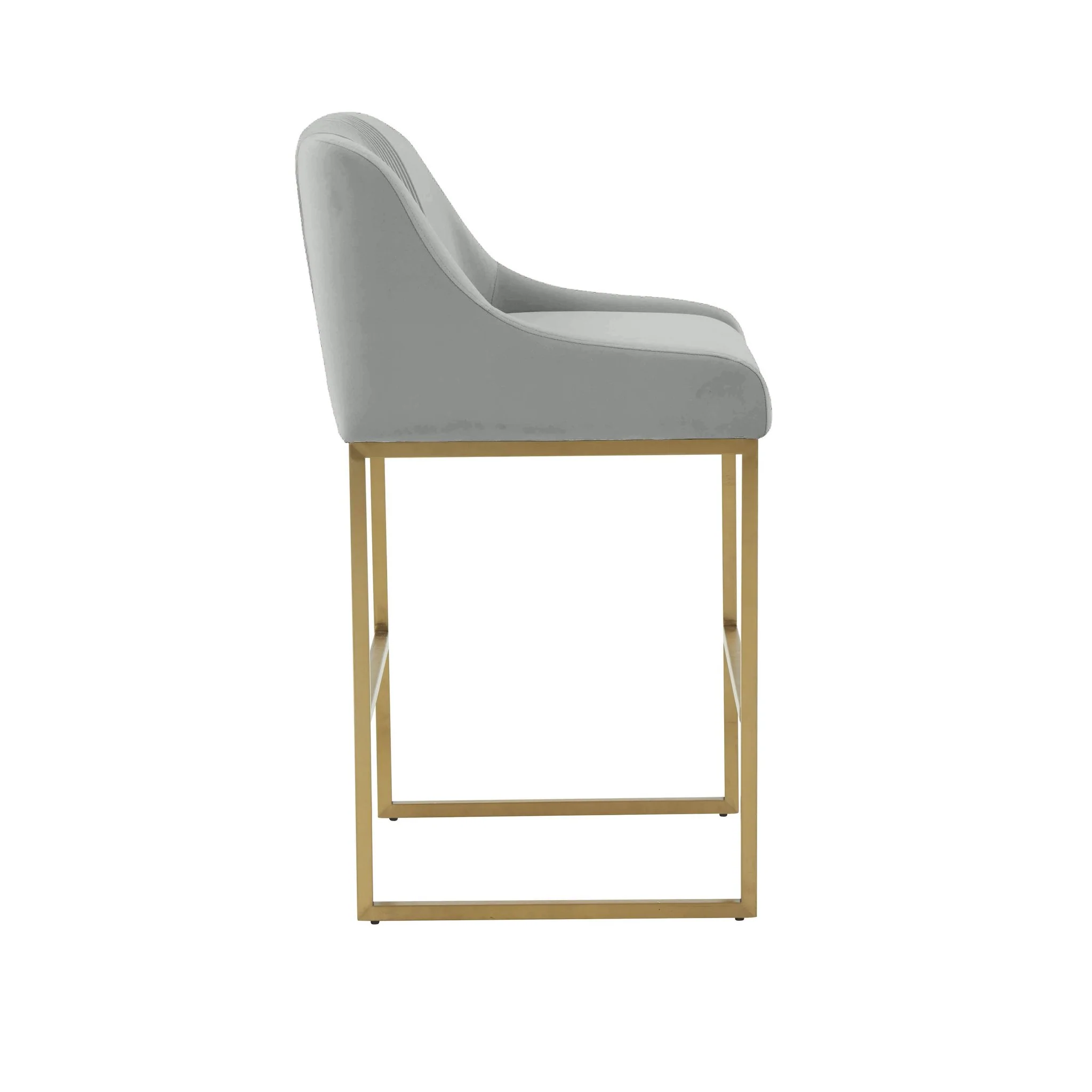 Lisa Grey Pleated Velvet Counter Stool - Image 4
