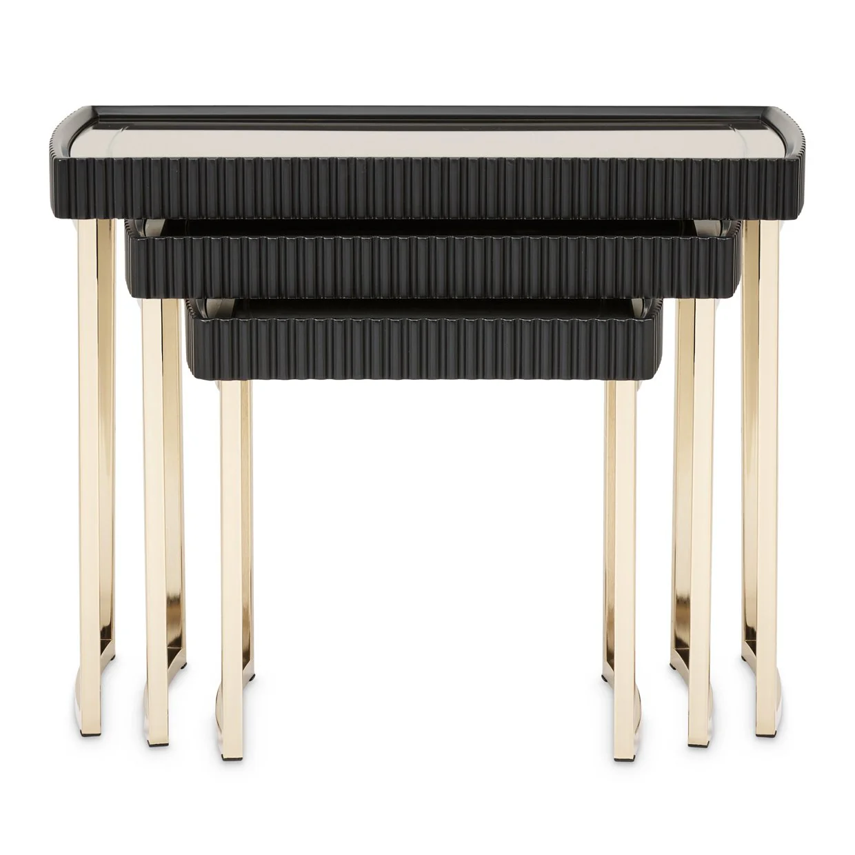 Lisbon Nesting Tables, Set of 3 - Silken Matte Black - Image 2