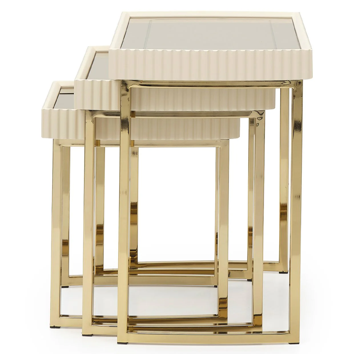 Lisbon Nesting Tables, Set of 3 - Silken Matte Cream - Image 6