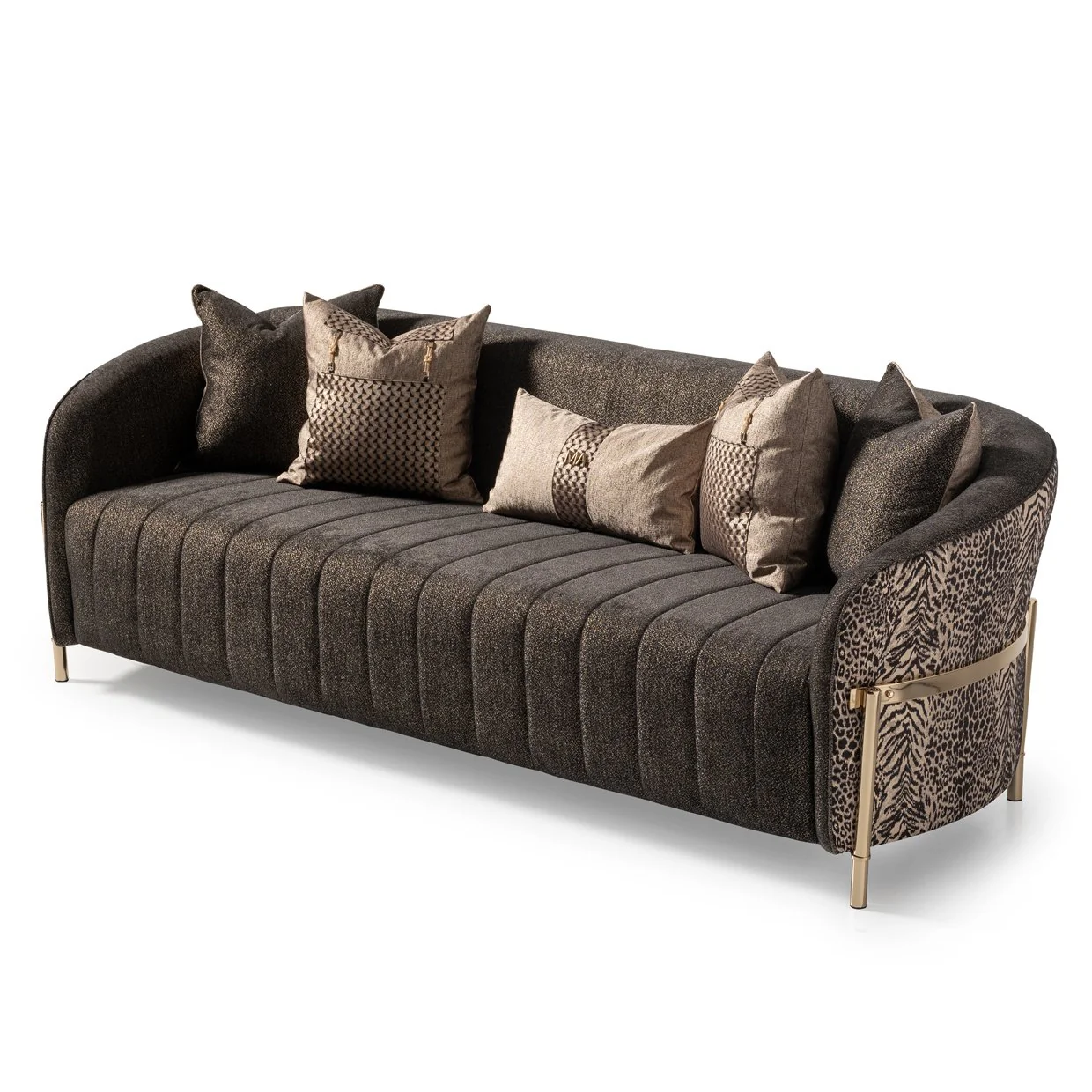 Lisbon Sofa - Onyx/Gold - Image 2