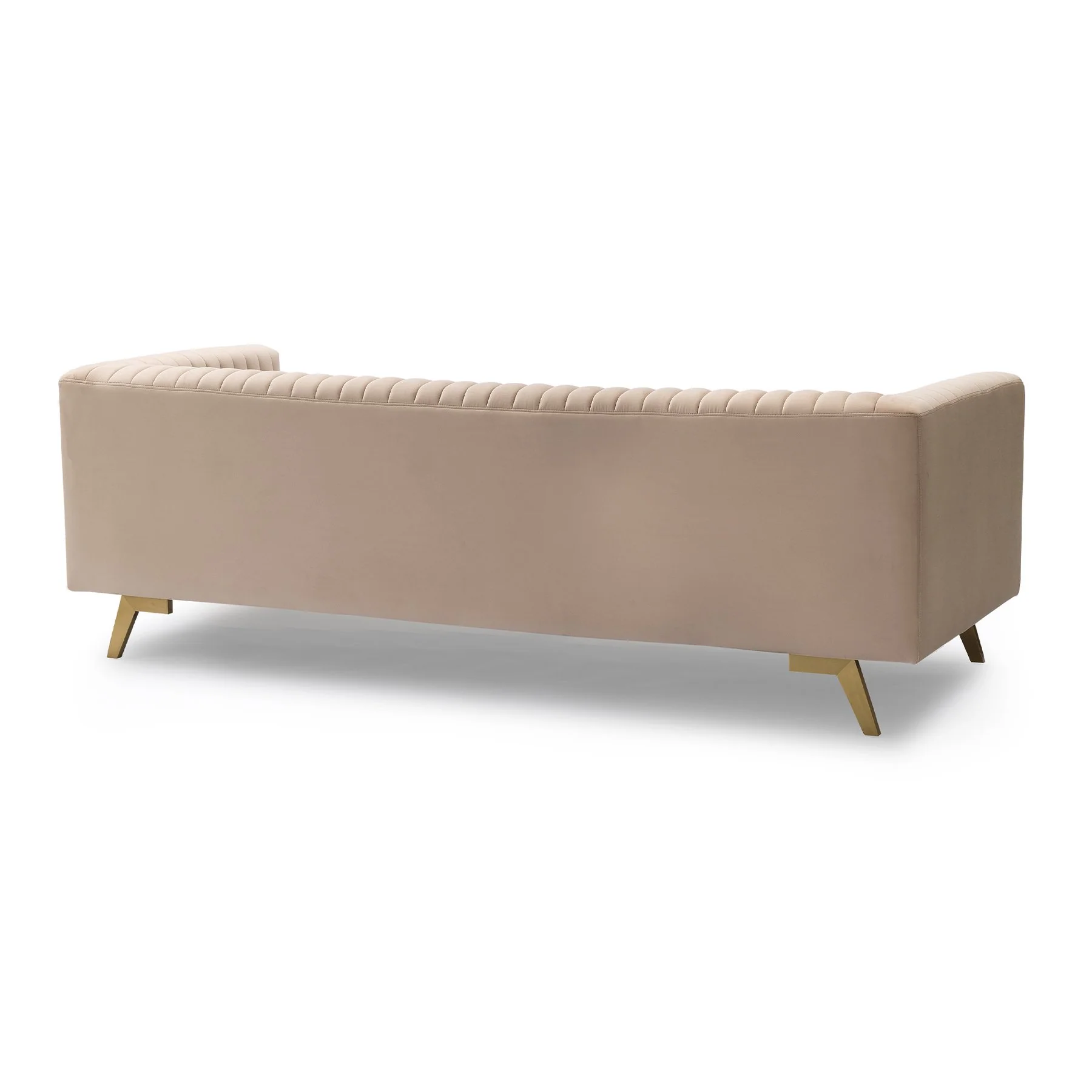 Liv Modern Beige Velvet Sofa - Image 3