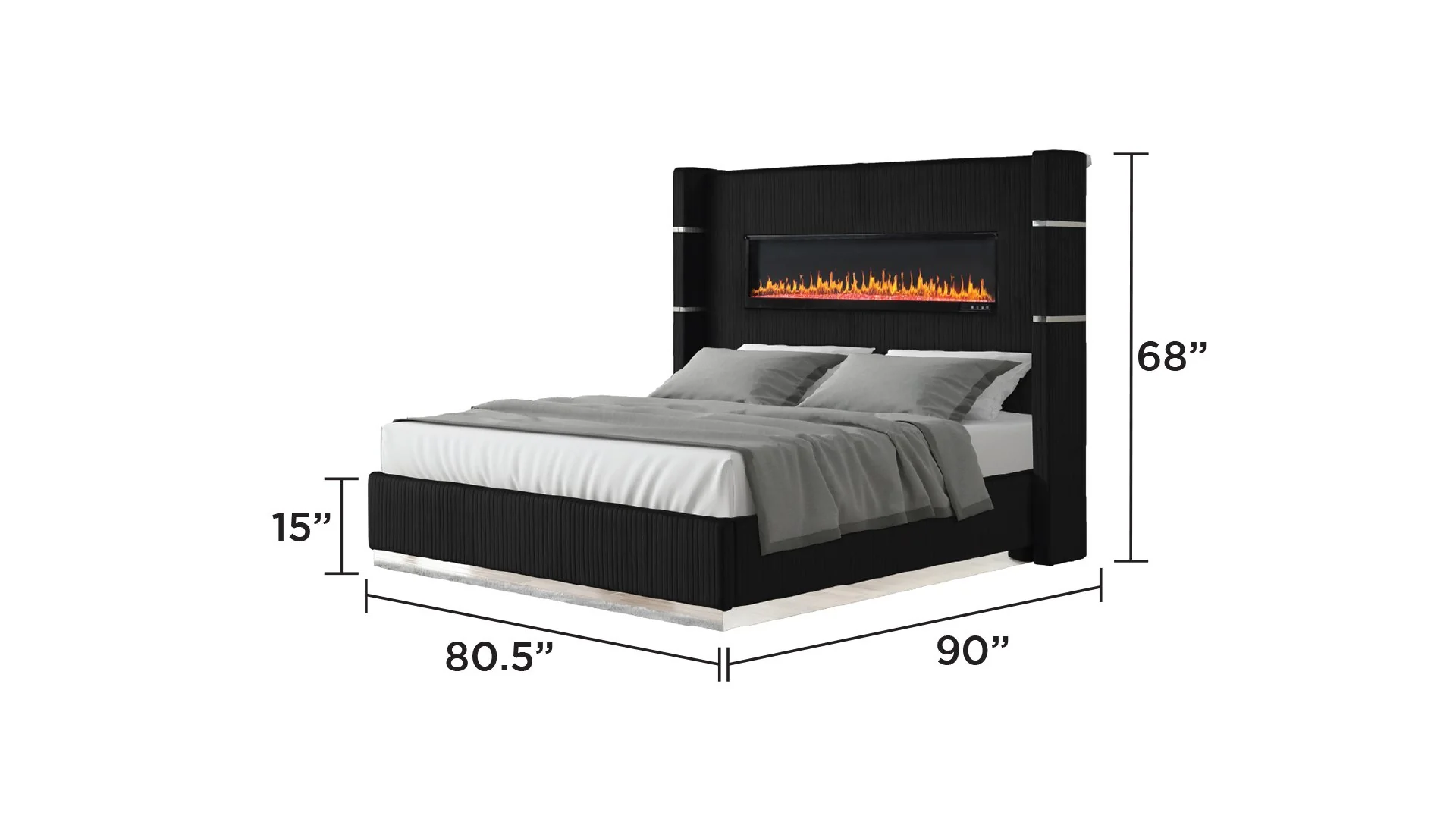 Lizelle King 4 Pc Bedroom Set Black - Image 6