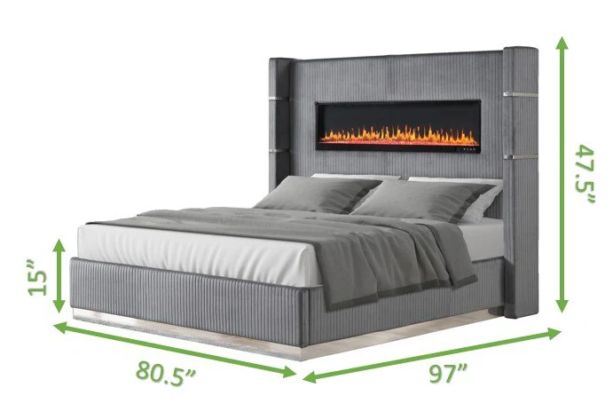 Lizelle King 4 Pc Bedroom Set Gray - Image 4