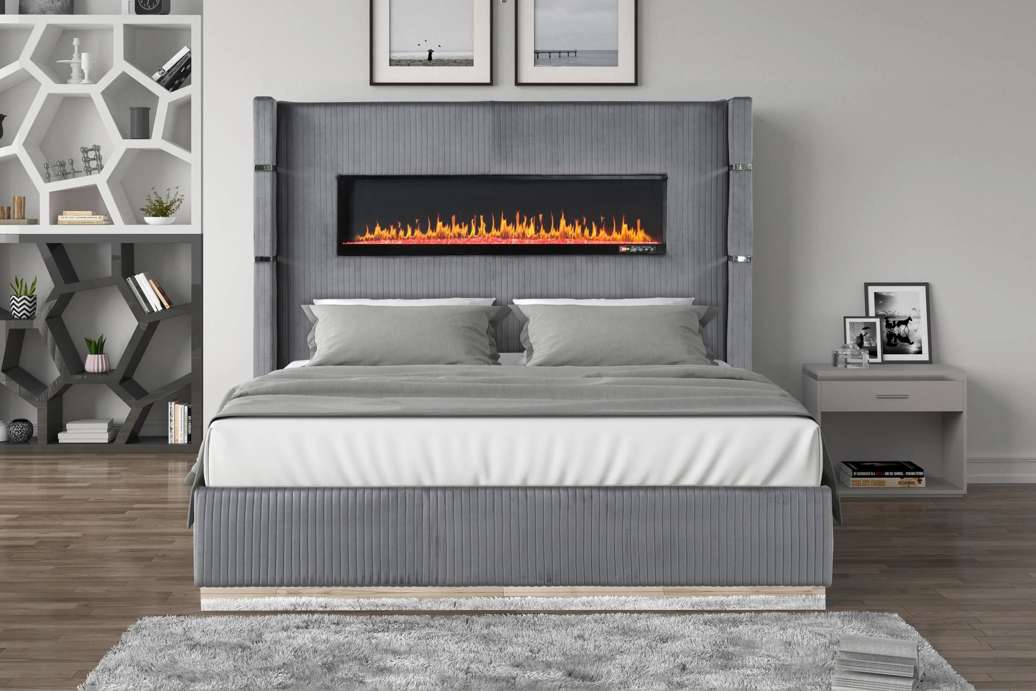 Lizelle King 5 Pc Bedroom Set Gray - Image 2