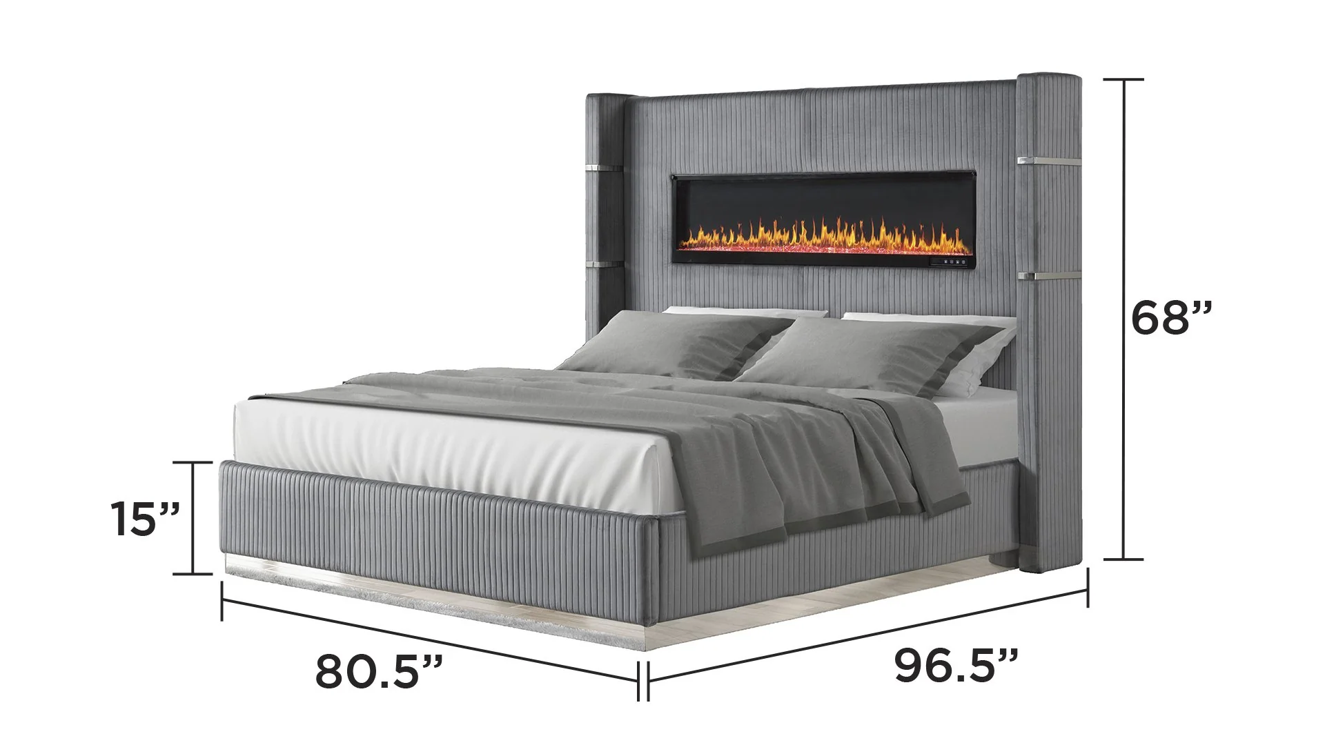 Lizelle King Bed Gray - Image 5