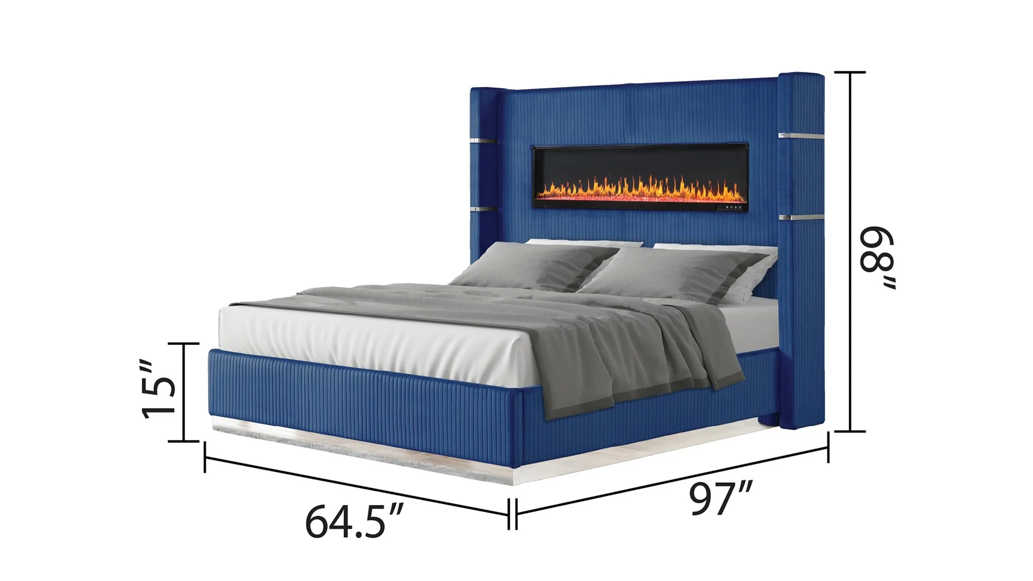 Lizelle Queen Bed Blue - Image 3