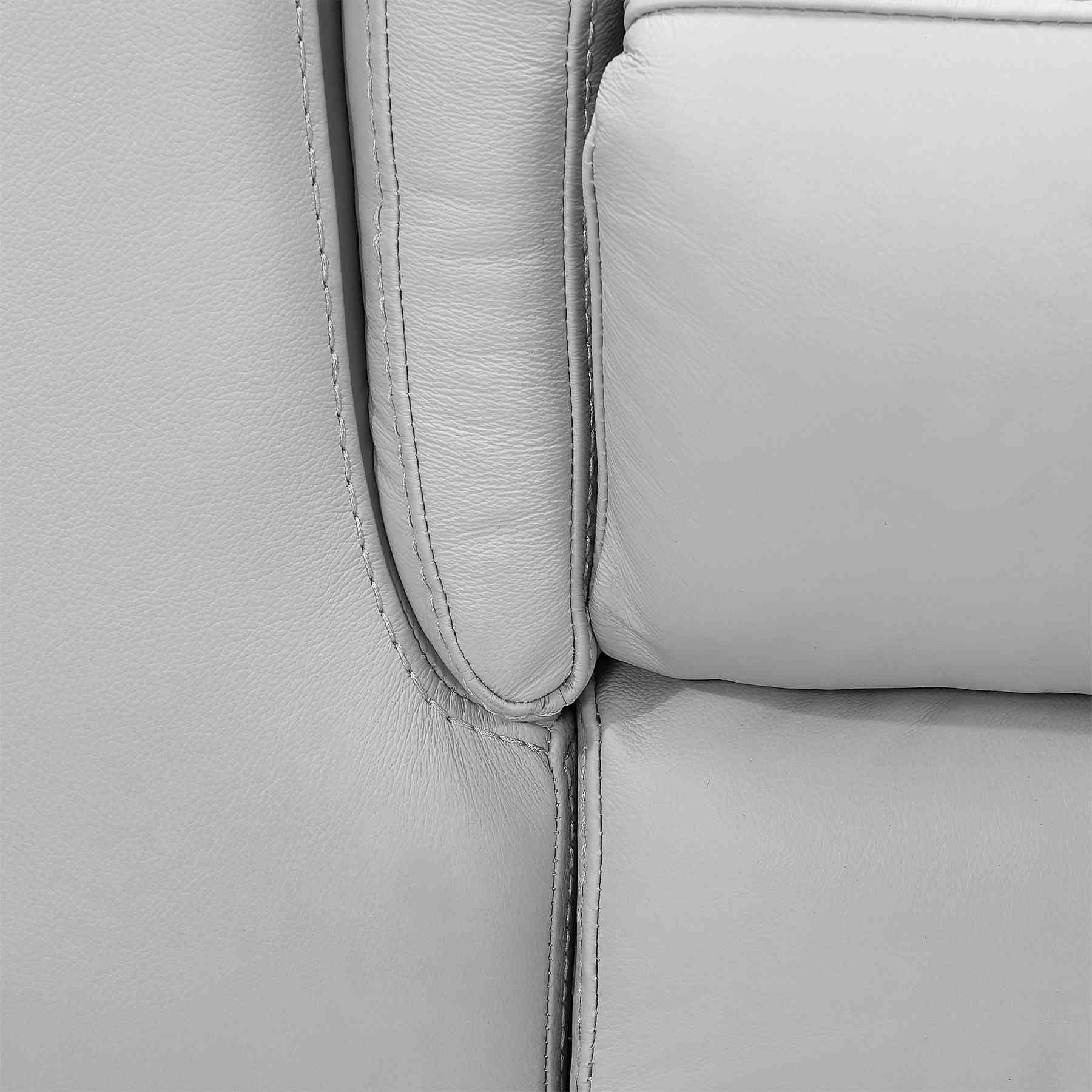 Lizette Contemporary Chair in Dark Brown Wood Finish and Dove Gray Genuine Leather - Image 7