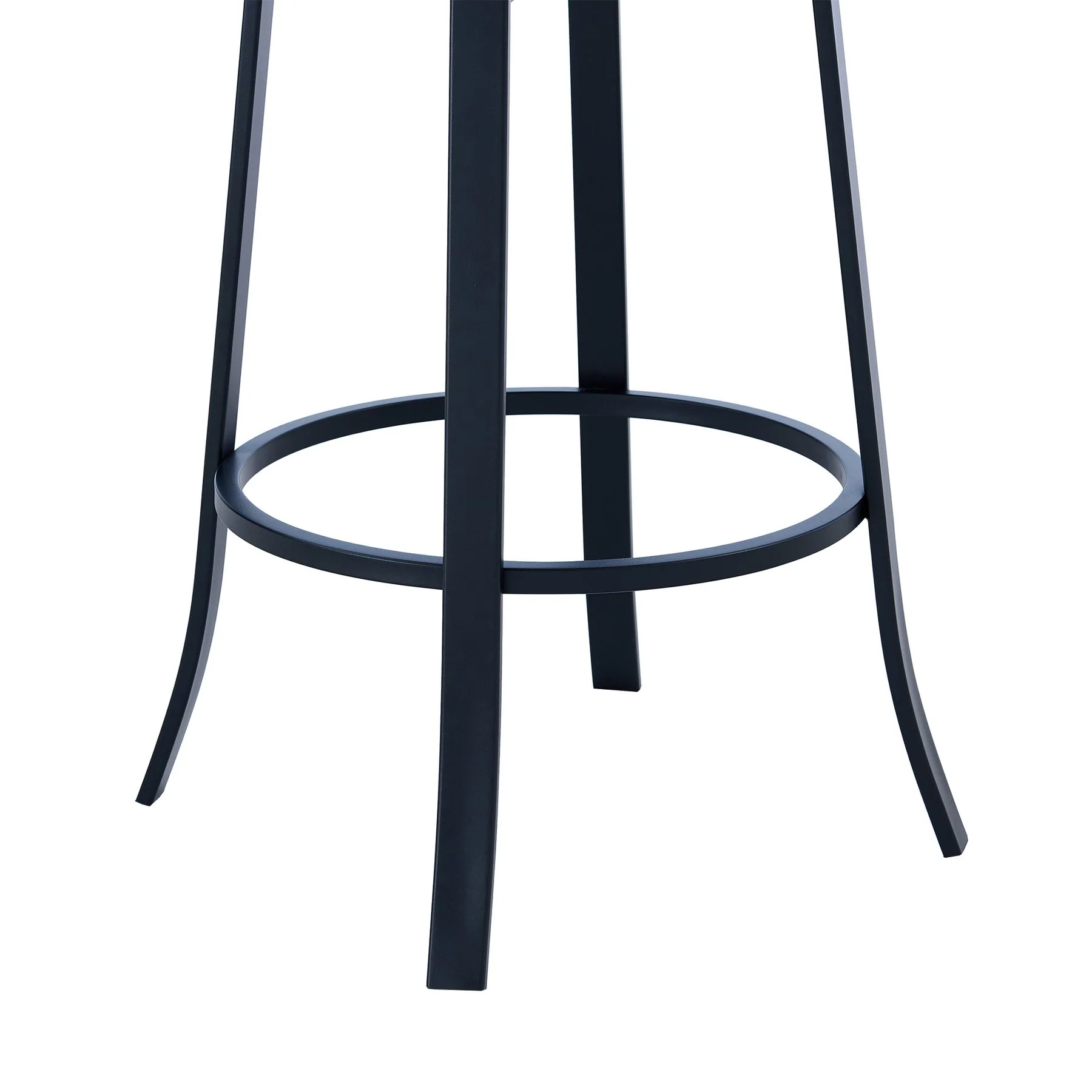 Lola Contemporary 26" Counter Height Barstool in Matte Black Finish and Gray Faux Leather - Image 6