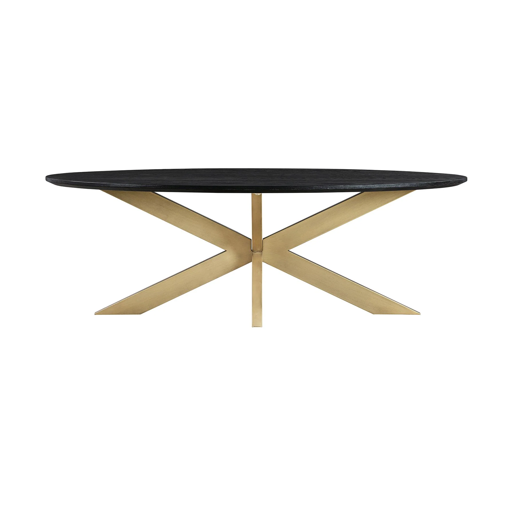 Lombard Oval Coffee Table in Black Brushed Oak Wood
