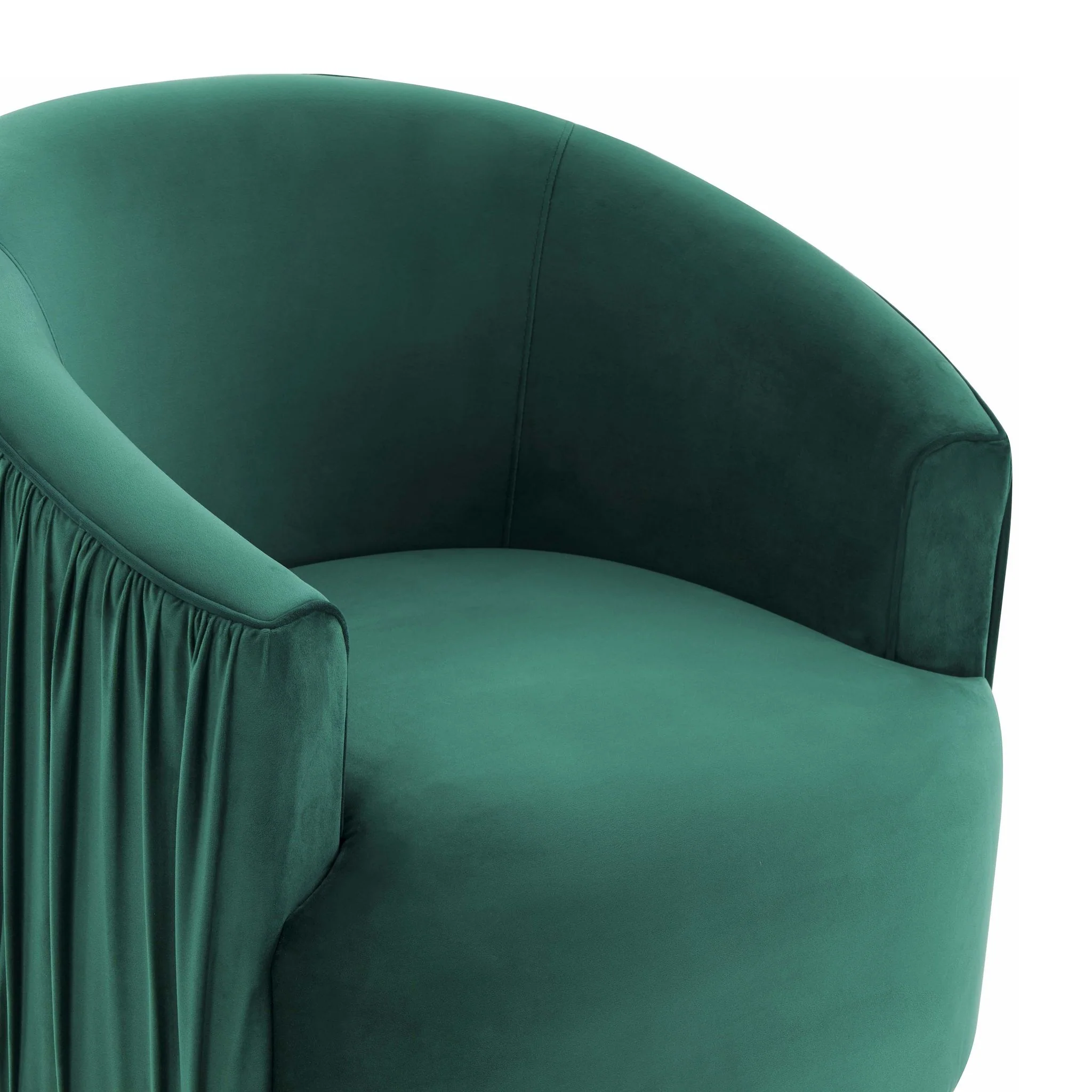 London Forest Green Pleated Swivel Chair - Image 5