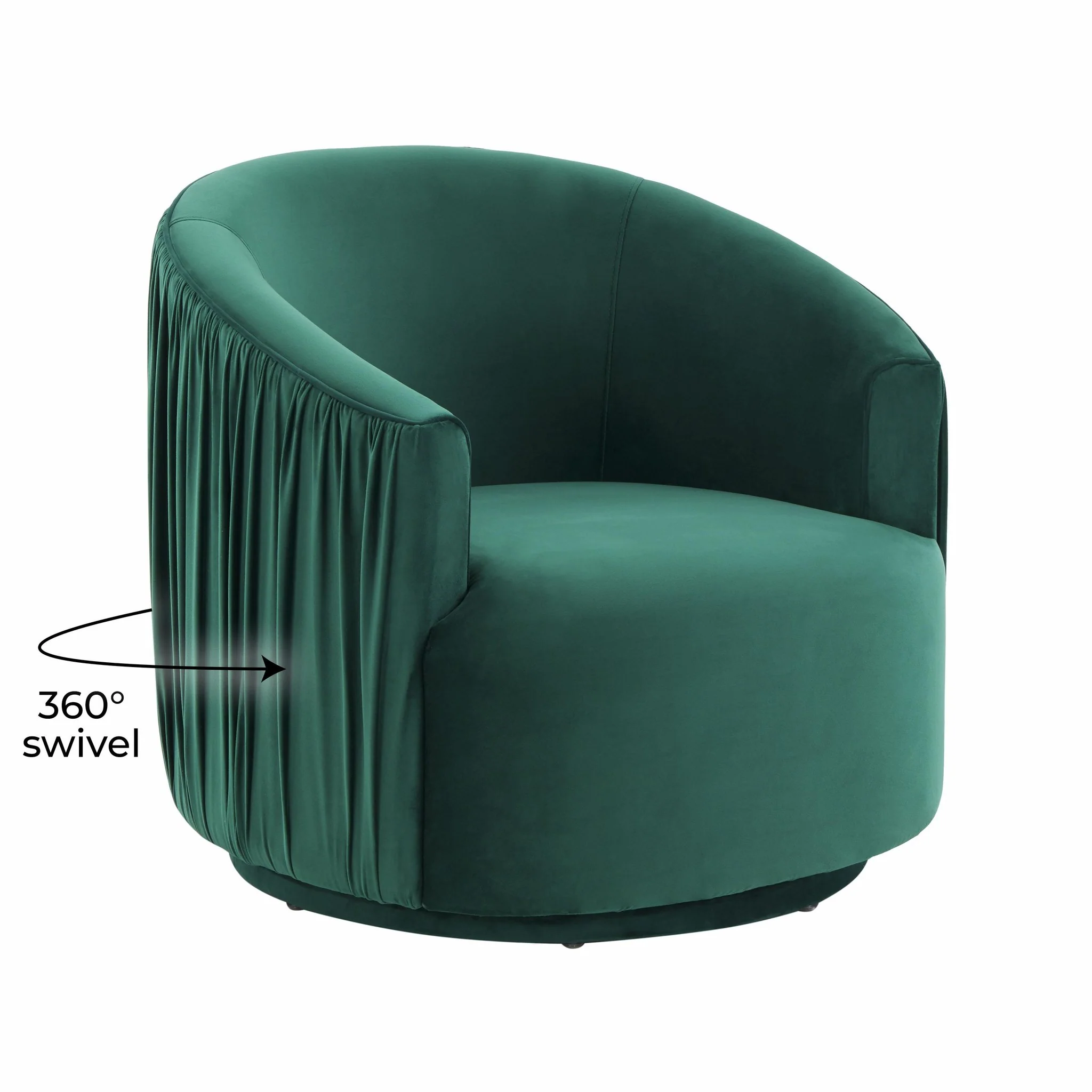 London Forest Green Pleated Swivel Chair - Image 6