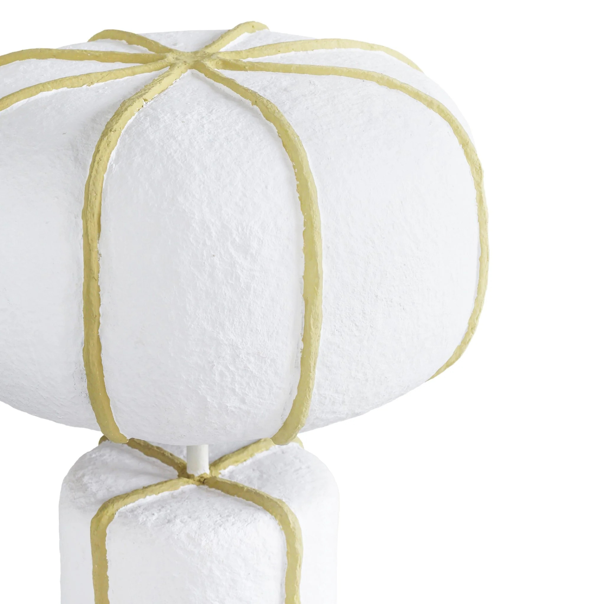 Looma White and Green Cotton Mache Table Lamp - Image 5