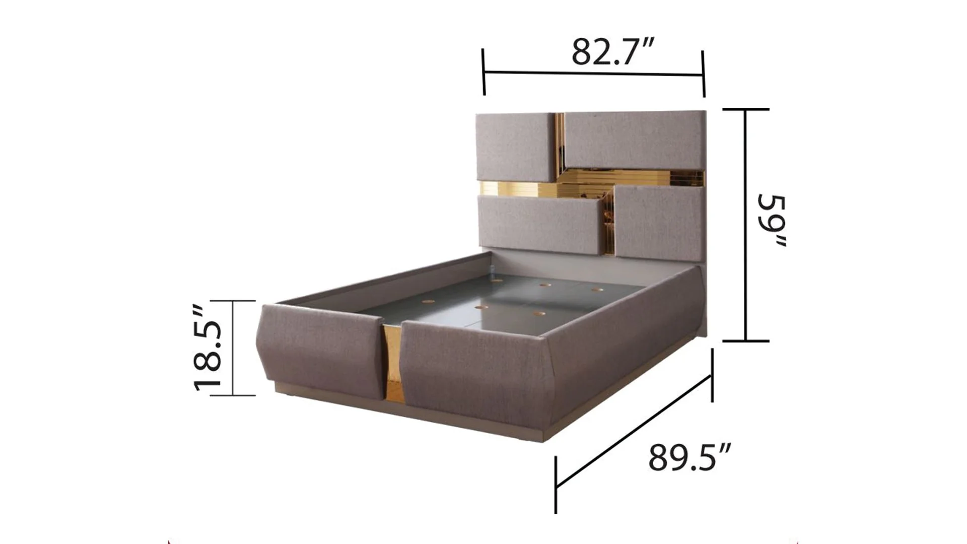 Lorenzo King 5 Pc Bedroom Set River Sand - Image 4