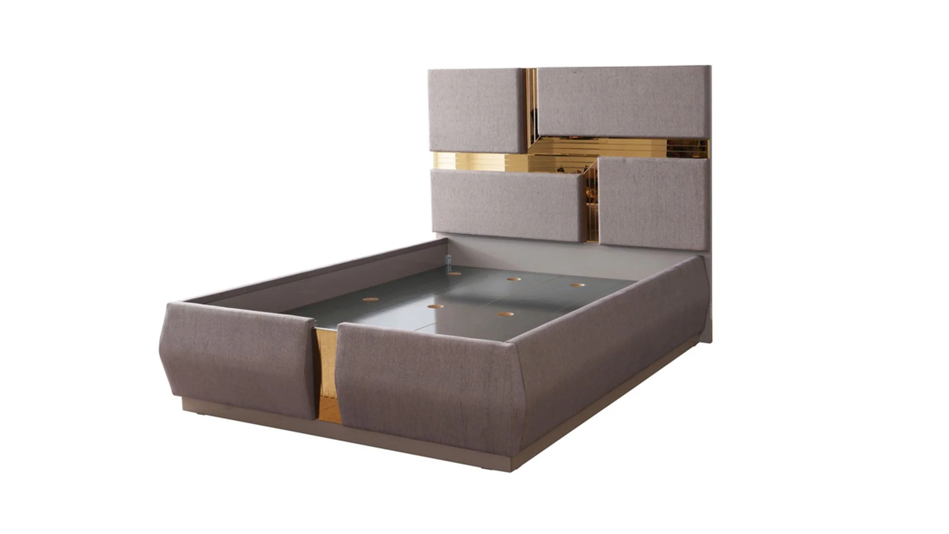 LORENZO King Bed Gray