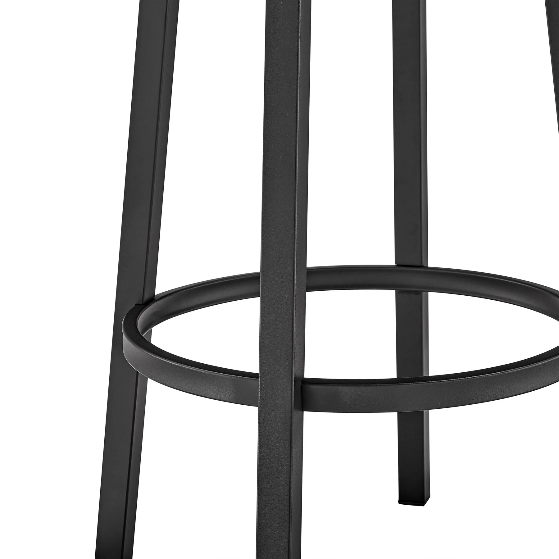 Lorin 26" Counter Height Swivel Bar Stool in Black Finish and Gray Faux Leather - Image 8
