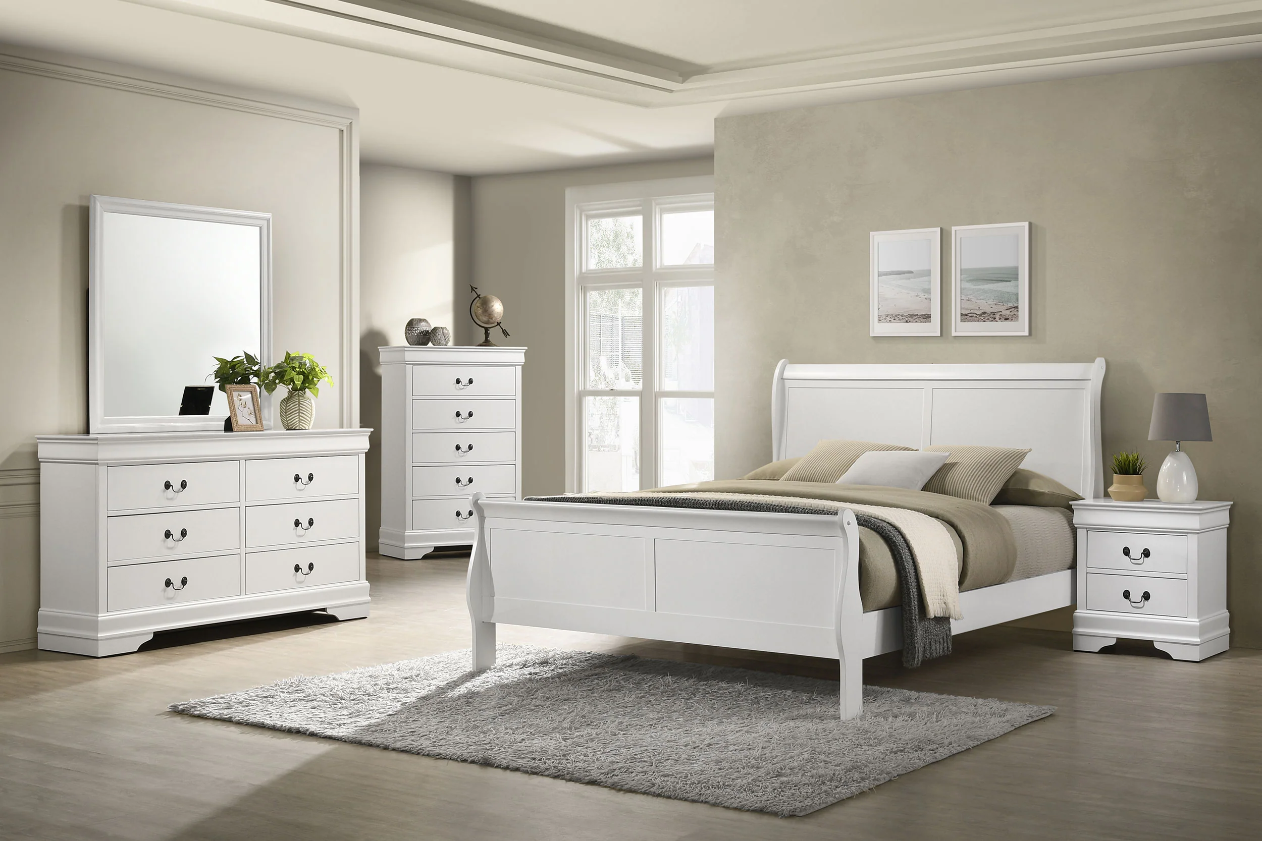 Louis Philippe Sleigh Panel Bed - Image 43