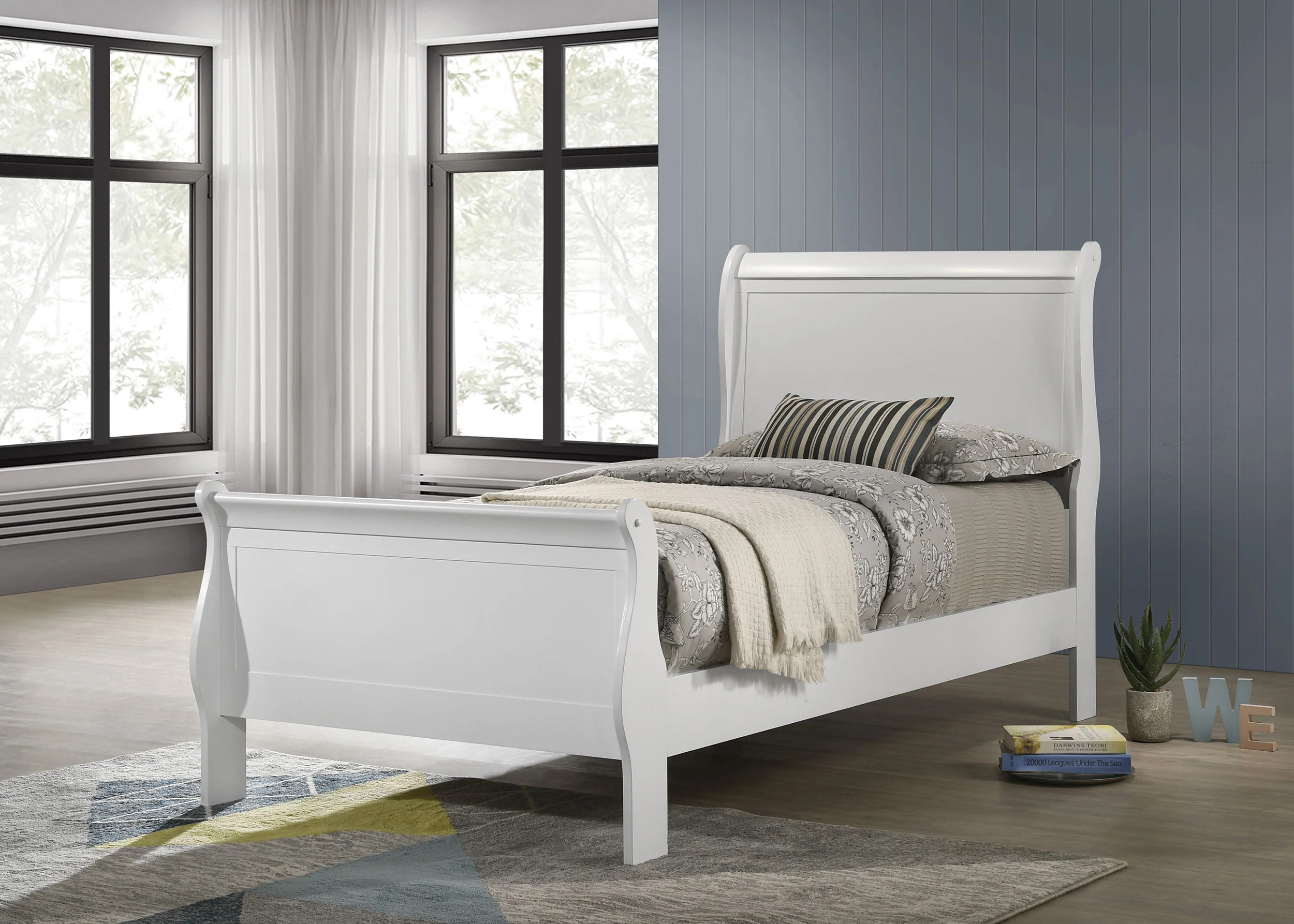 Louis Philippe Sleigh Panel Bed - Image 59