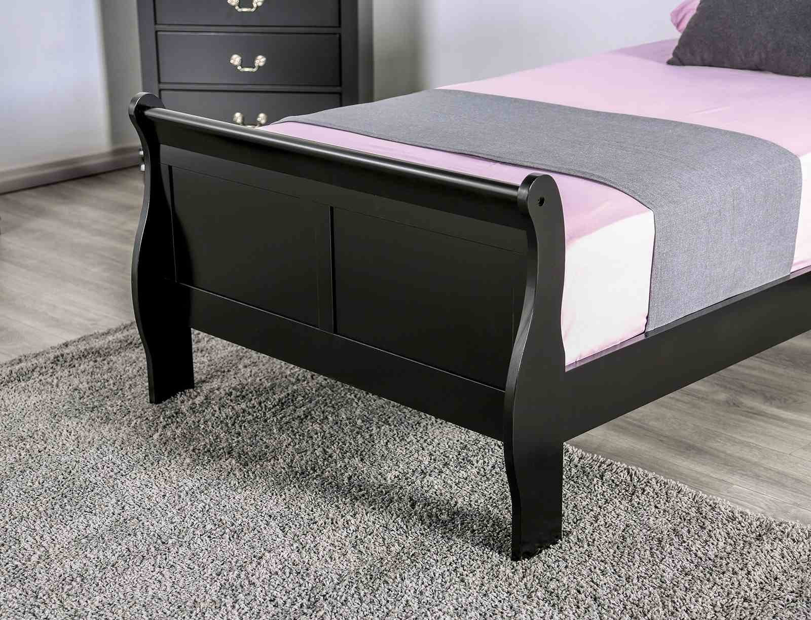 Louis Philippe Queen Bed, Black - Image 2