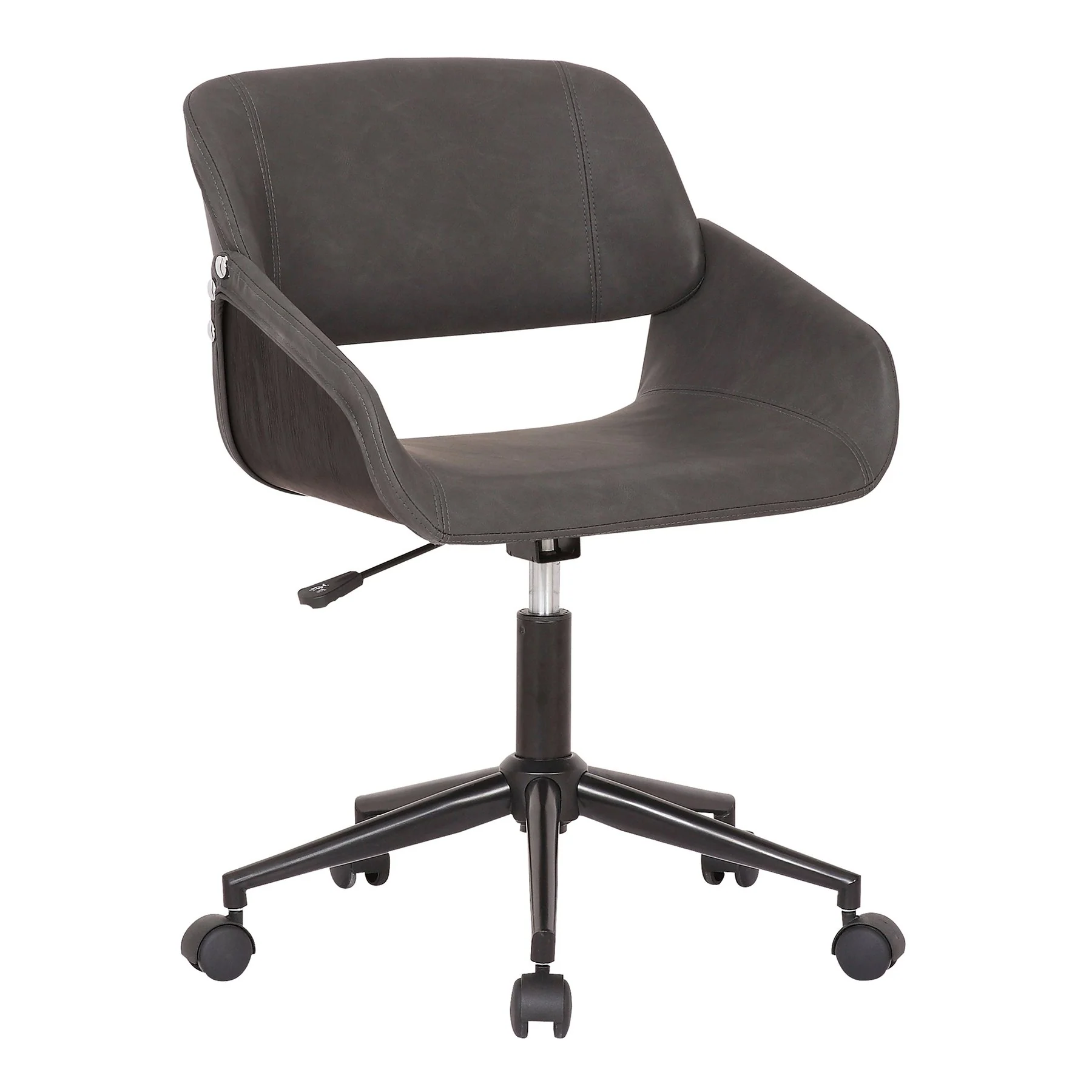 Lowell Mid-Century Gray Faux Leather Task Chair
