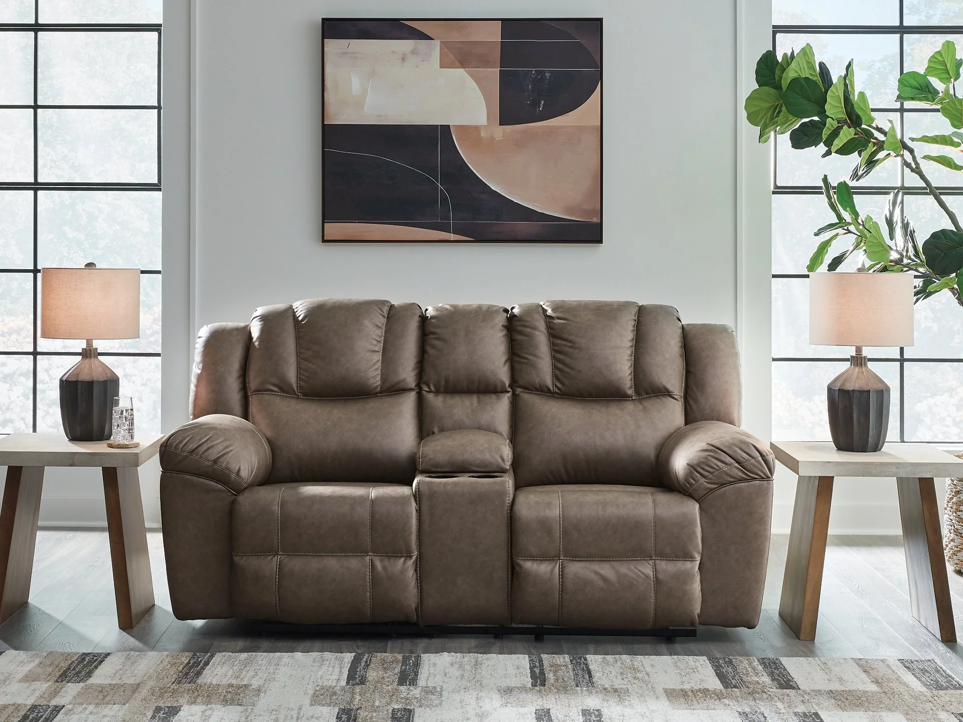 Lowilla Reclining Loveseat with Console - Image 2