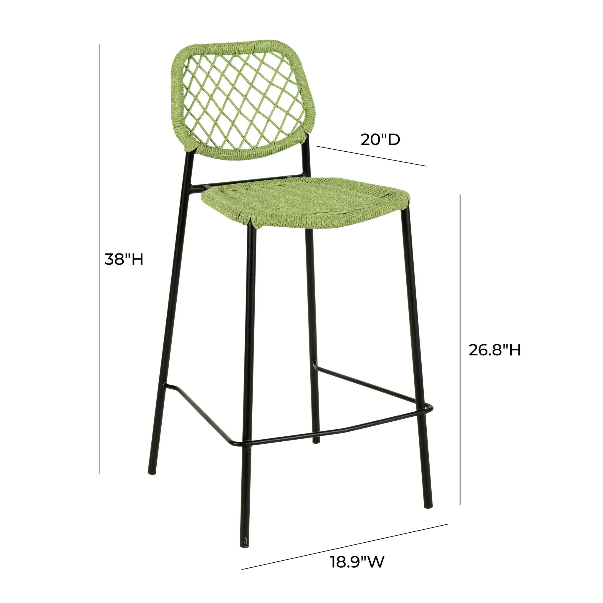 Lucy Green Dyed Cord Outdoor Counter Stool - Image 8