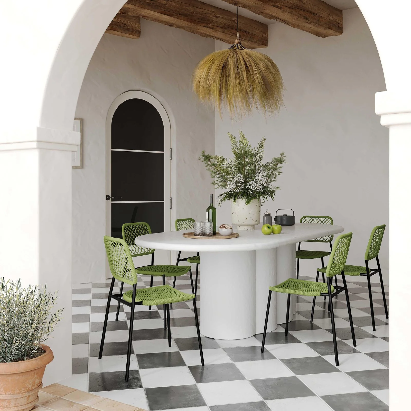 Lucy Green Dyed Cord Outdoor Dining Chair - Image 2