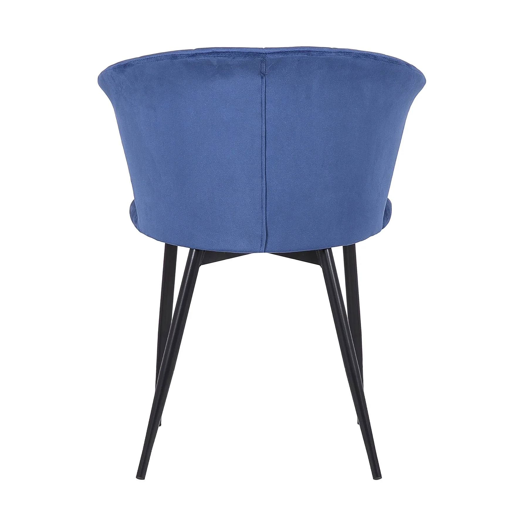 Lulu Contemporary Dining Chair in Black Powder Coated Finish and Blue Velvet - Image 3
