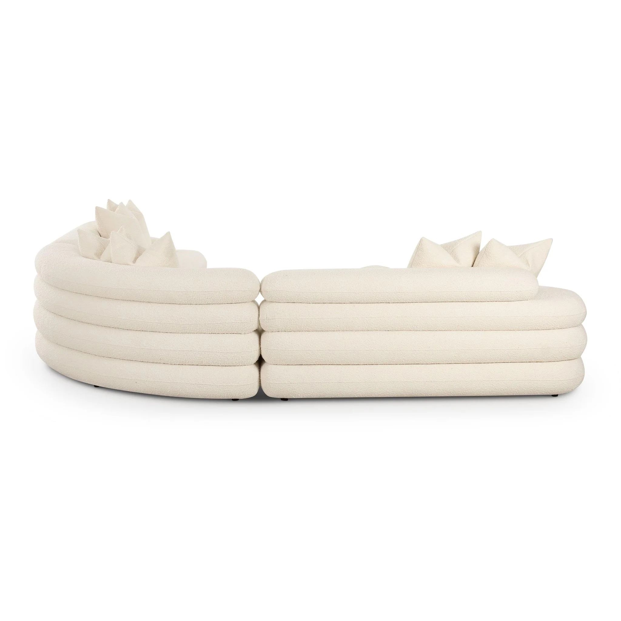 Lulu Cream Boucle Modular Curved Sectional - Image 4