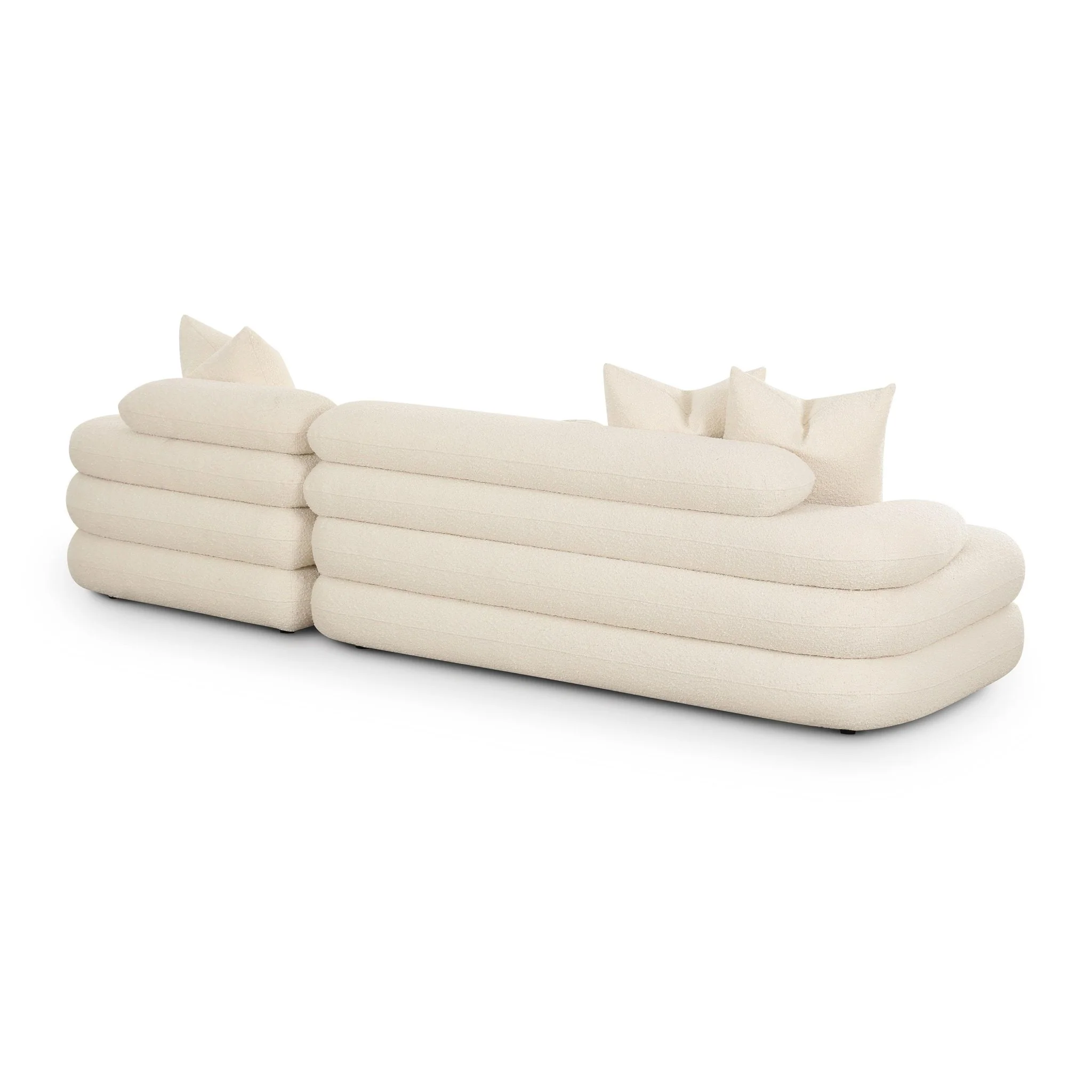 Lulu Cream Boucle Modular RAF Sectional - Image 4