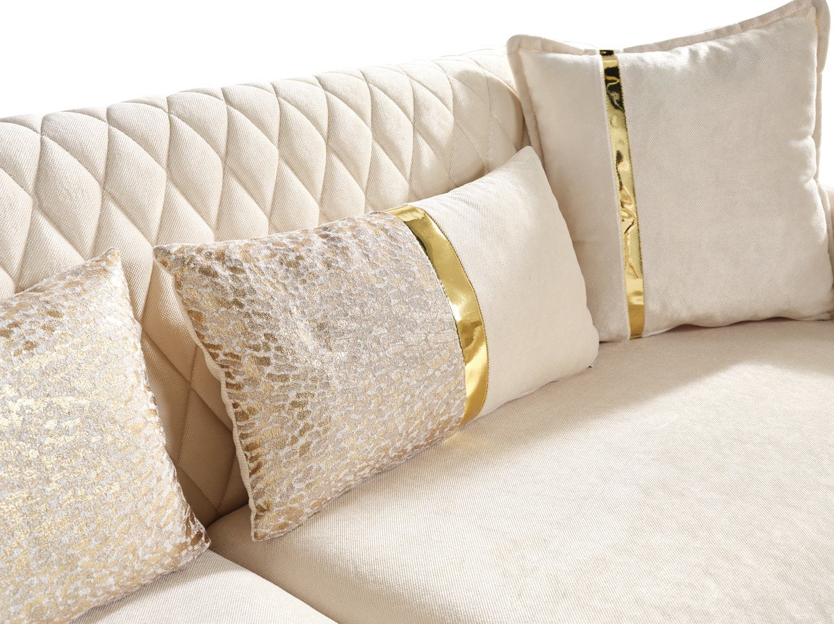 Luna 2PC Living Room Set Ivory - Image 5