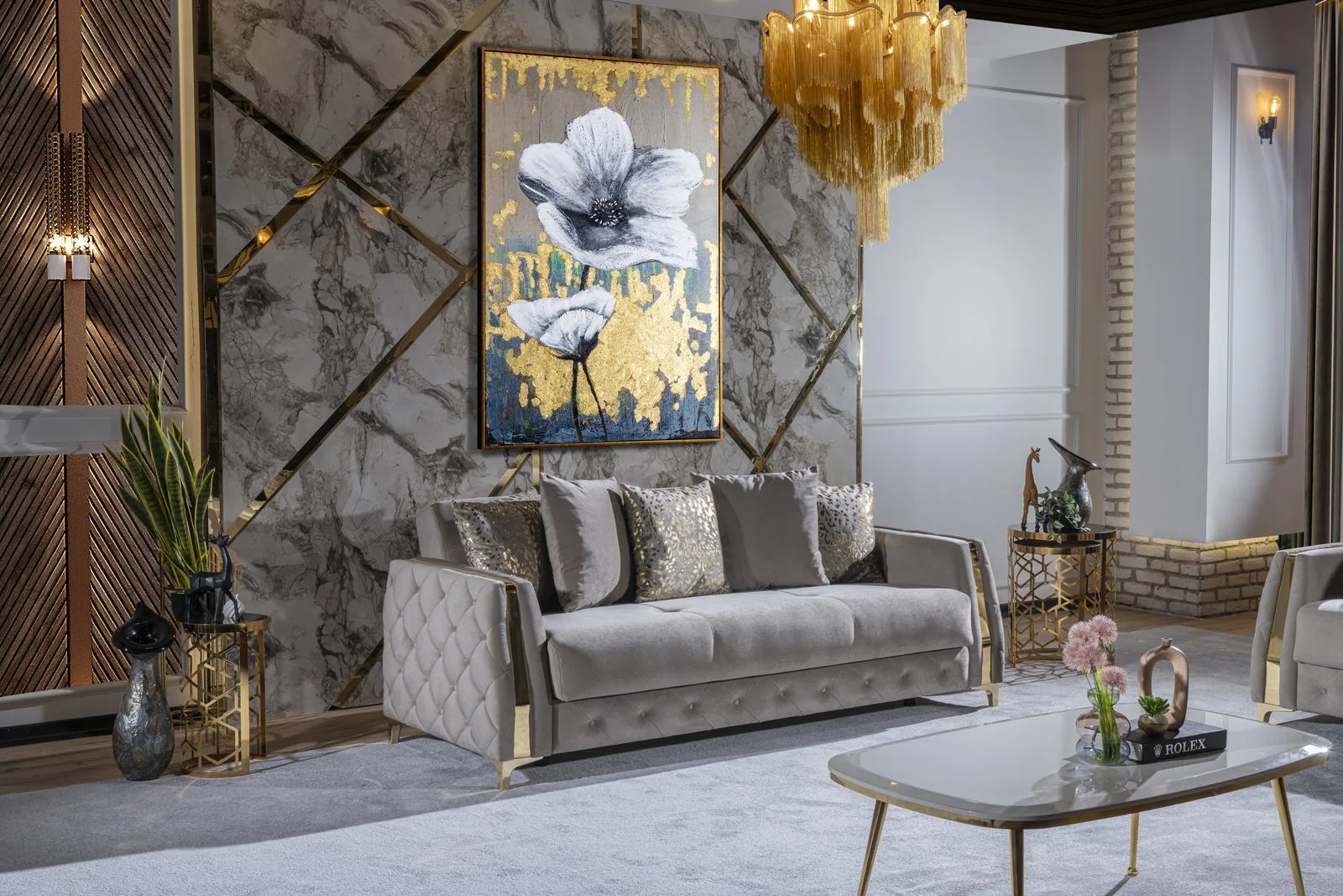 Lust 2PC Living Room Set Taupe - Image 2