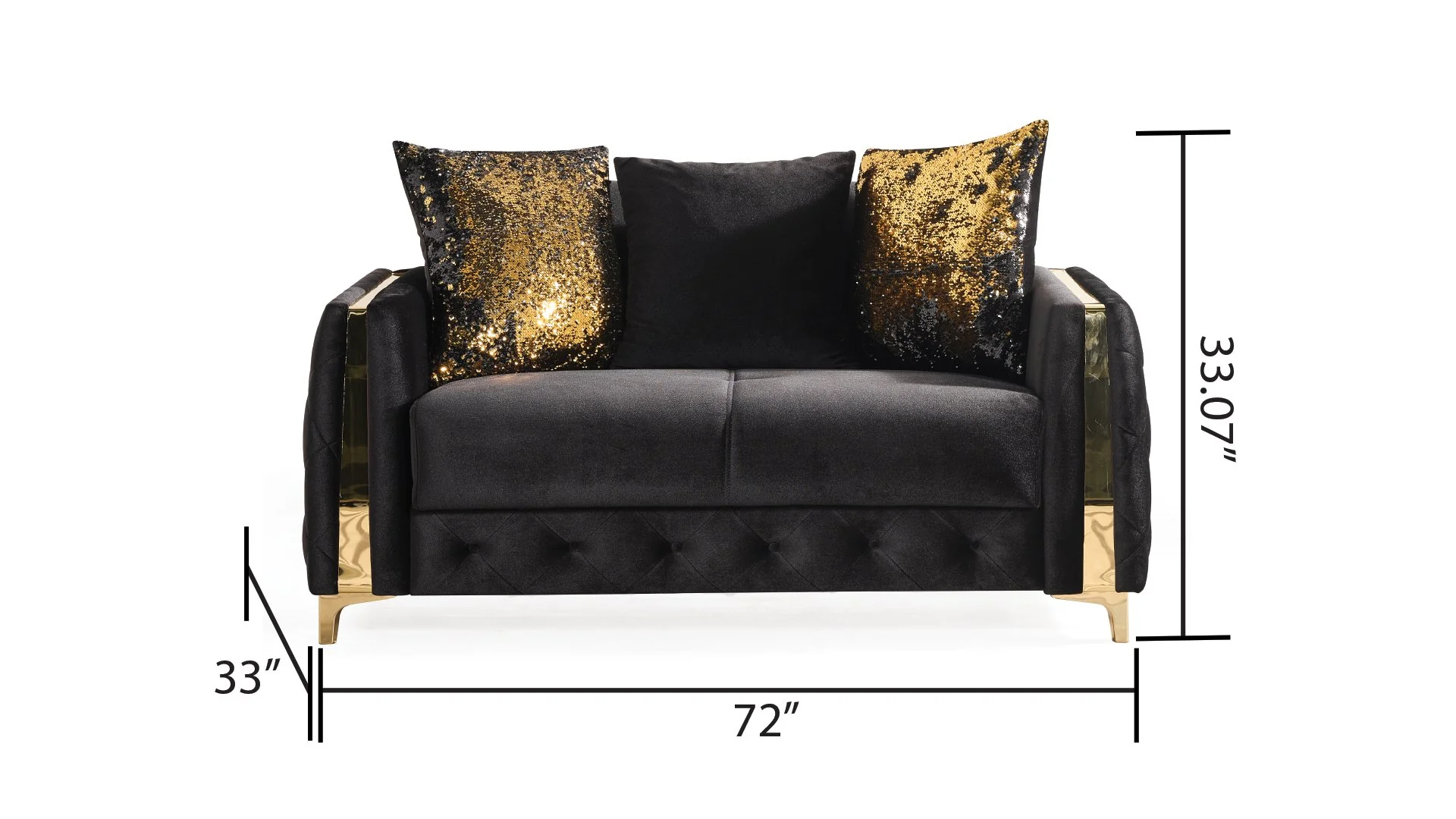 Lust 3 Pc Living Room set Black - Image 8