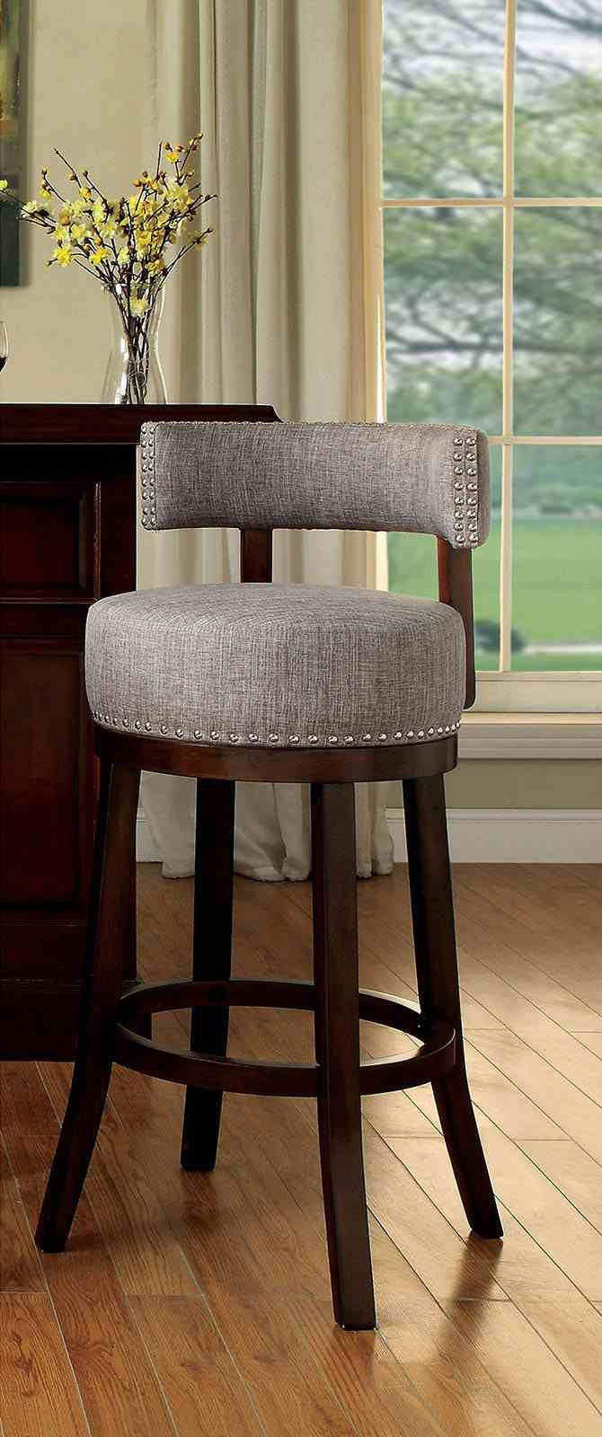 Lynsey 30" Bar Stool, Light Gray