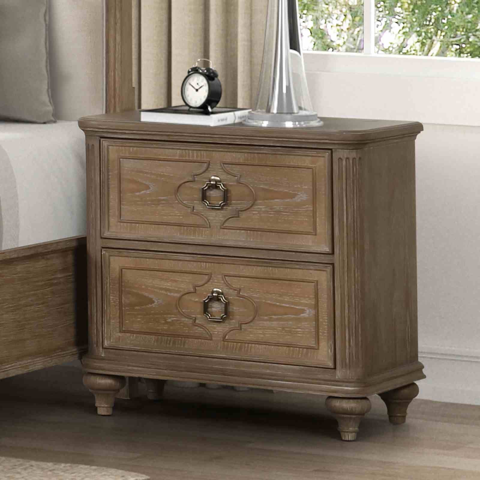 Lyris Nightstand, Rustic Oak