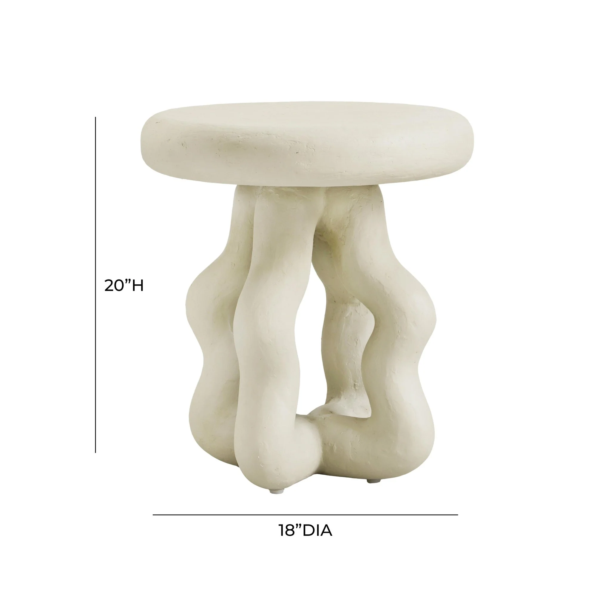Maddie Cream Textured Side Table - Image 6