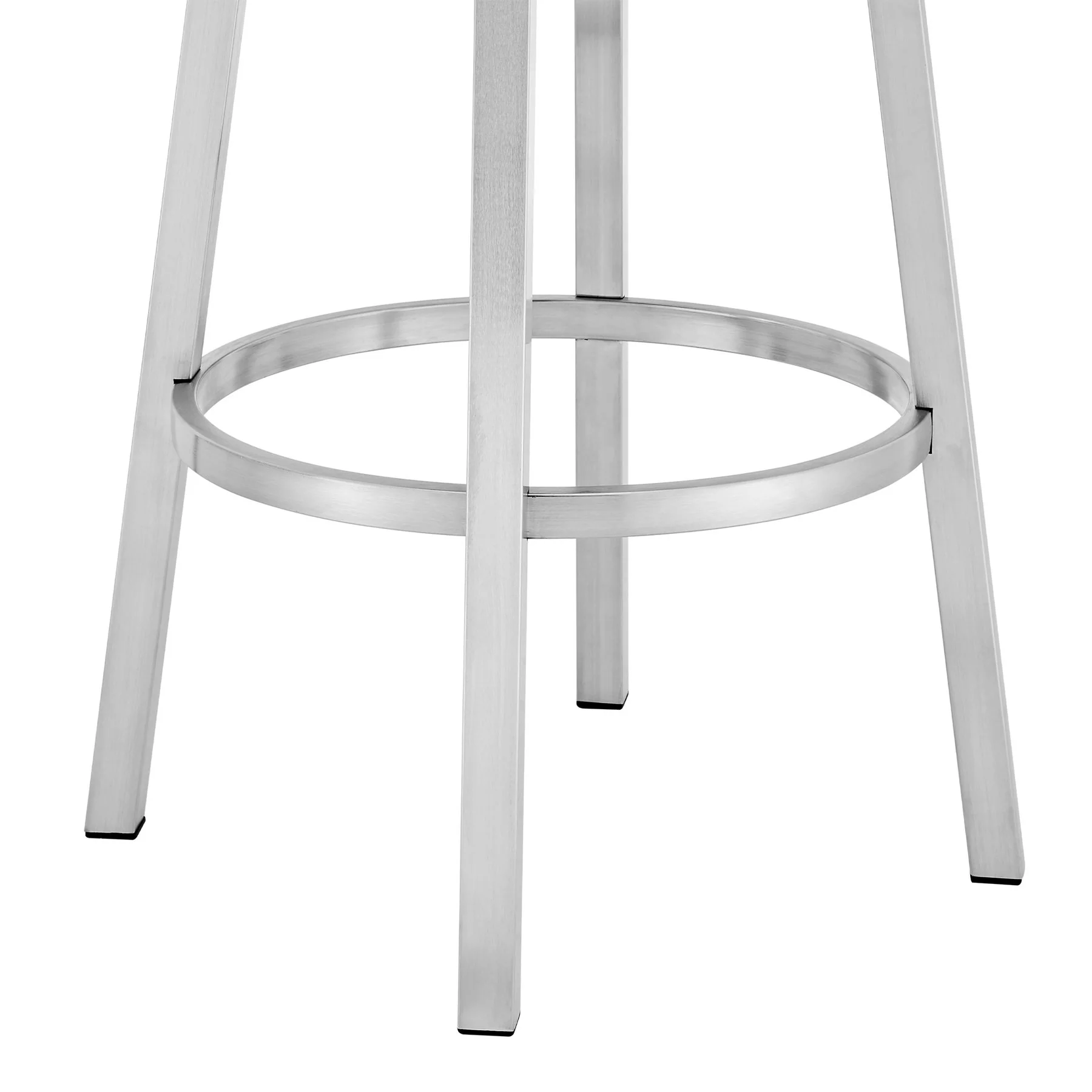 Madrid 26" Counter Height Swivel Green Faux Leather and Brushed Stainless Steel Bar Stool - Image 6