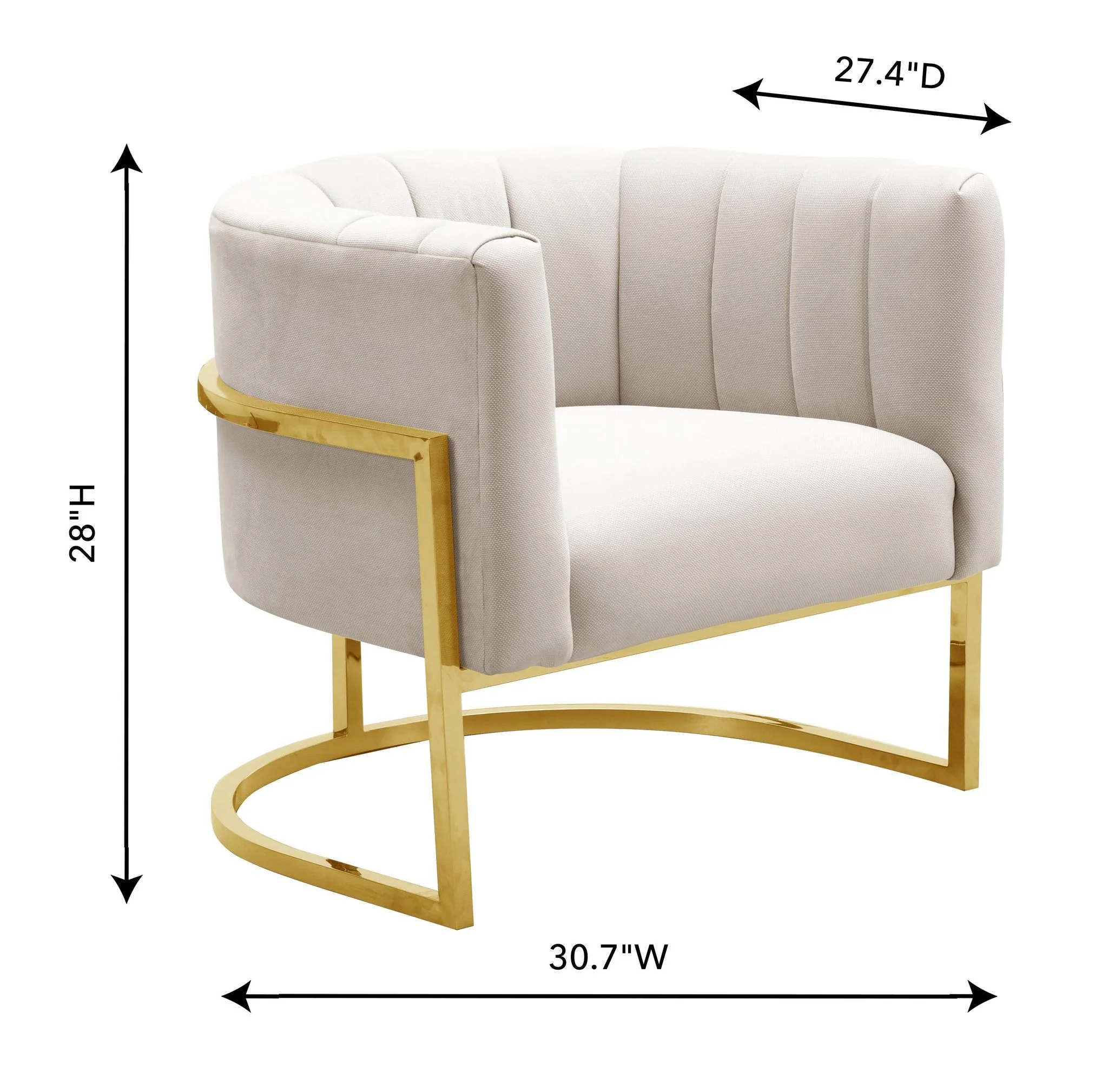 Magnolia Spotted Cream Chair with Gold - Image 7