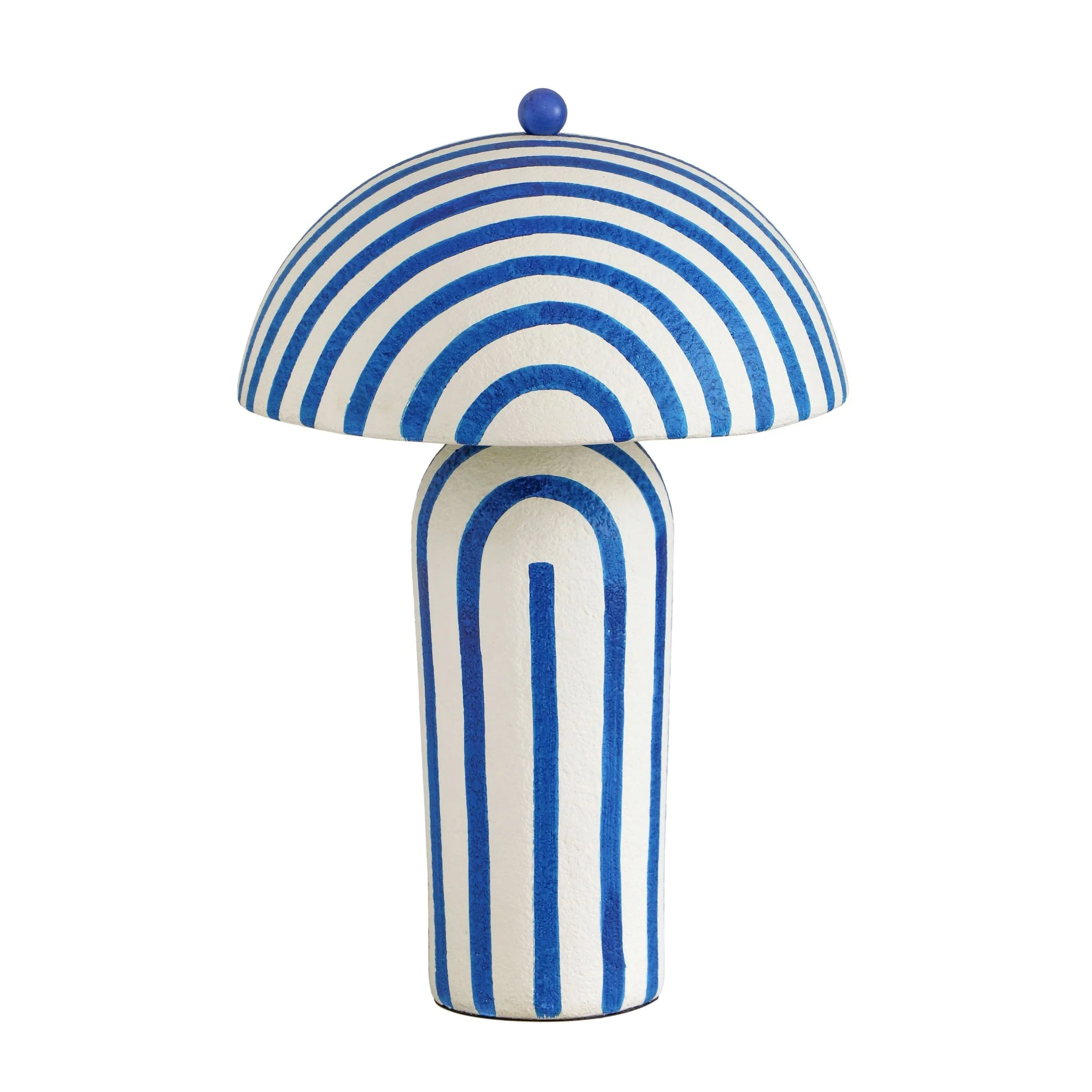 Maiori Blue Striped Papier Mache Table Lamp - Image 3