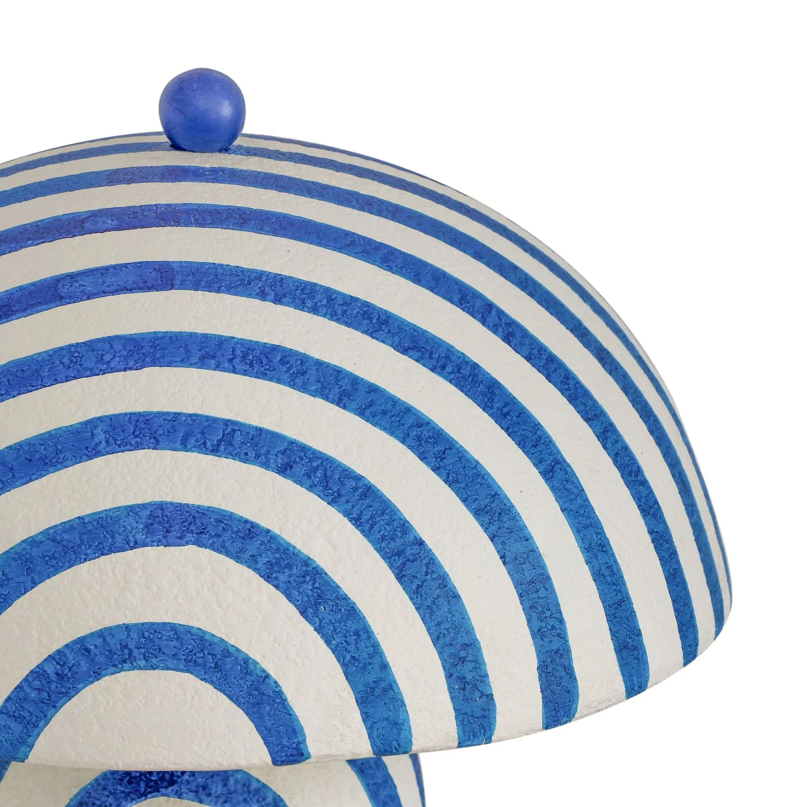 Maiori Blue Striped Papier Mache Table Lamp - Image 4