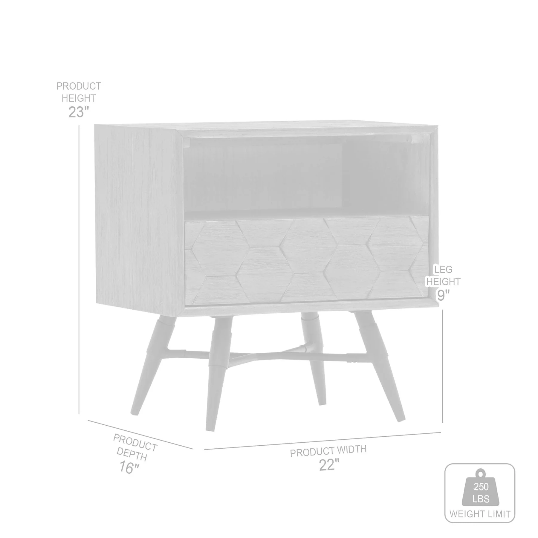 Makena 1 Drawer Night Stand in Gray Acacia Wood - Image 6