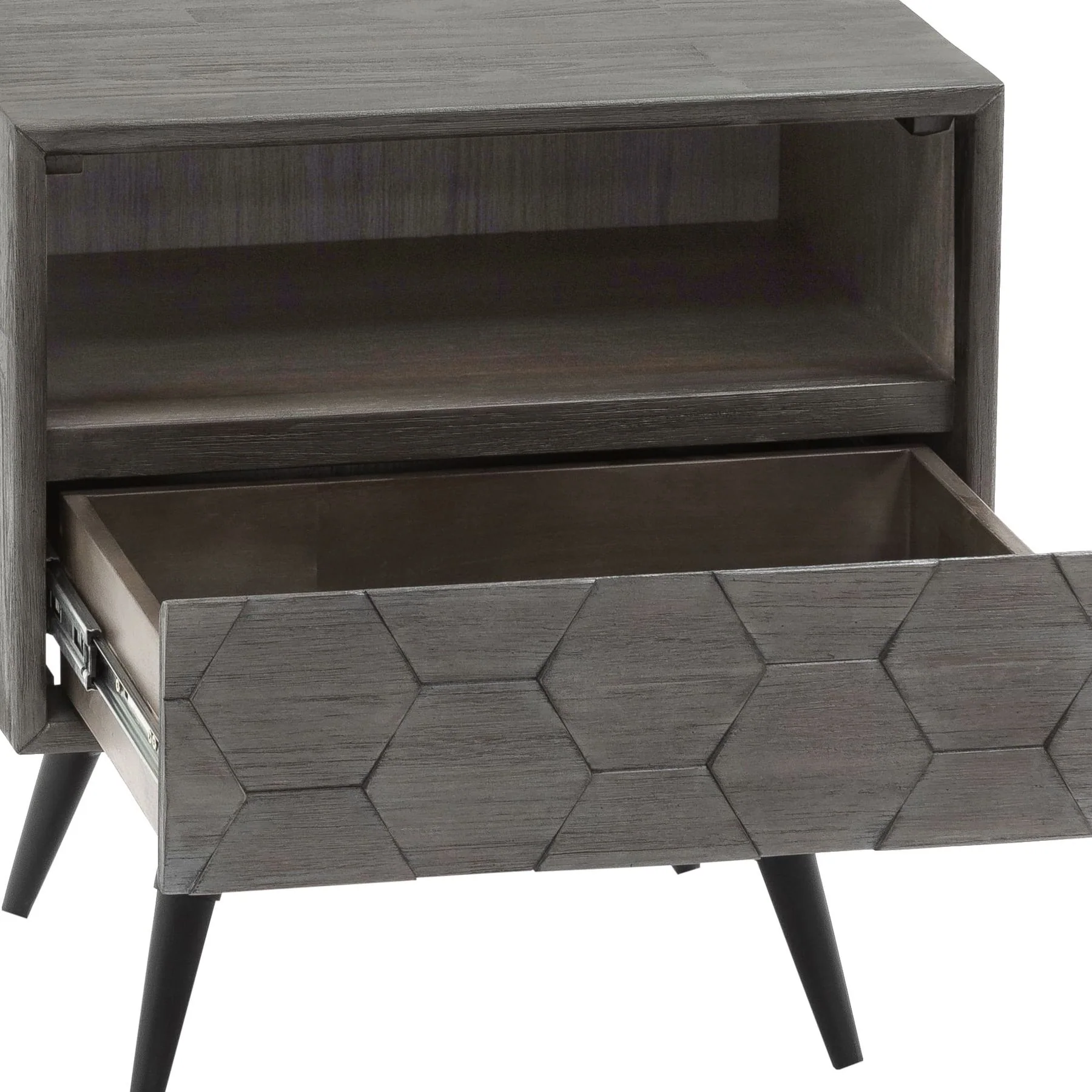 Makena 3 Piece King Bedroom Set in Gray Acacia Wood - Image 7